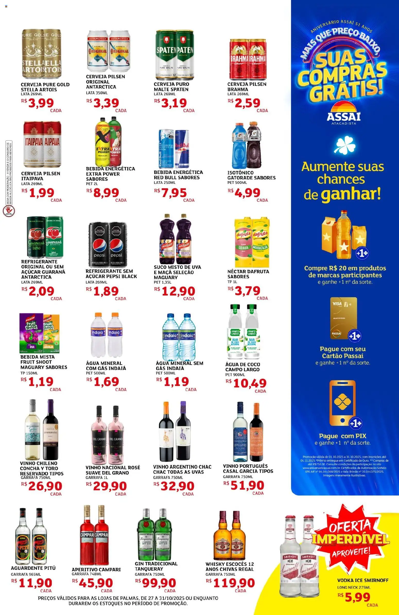 Assaí Atacadista Folheto - válido de 27.10.2025 | Página: 5 | Produtos: Coco, Cerveja, Vodka, Refrigerante