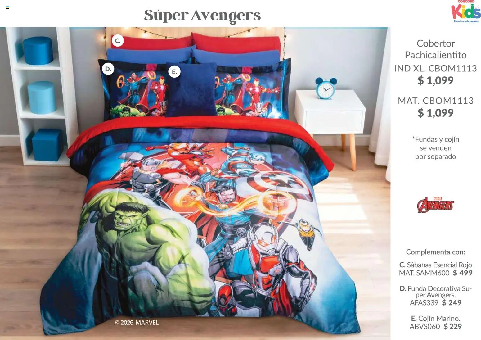 Nuevas ofertas de Colchas Concord válidas en toda la República Mexicana desde el 01.02.2026. ¡Encuentra las mejores ofertas en Colchas Concord catálogo Kids! | Página: 49 | Productos: Cobertor, Funda, Sabanas