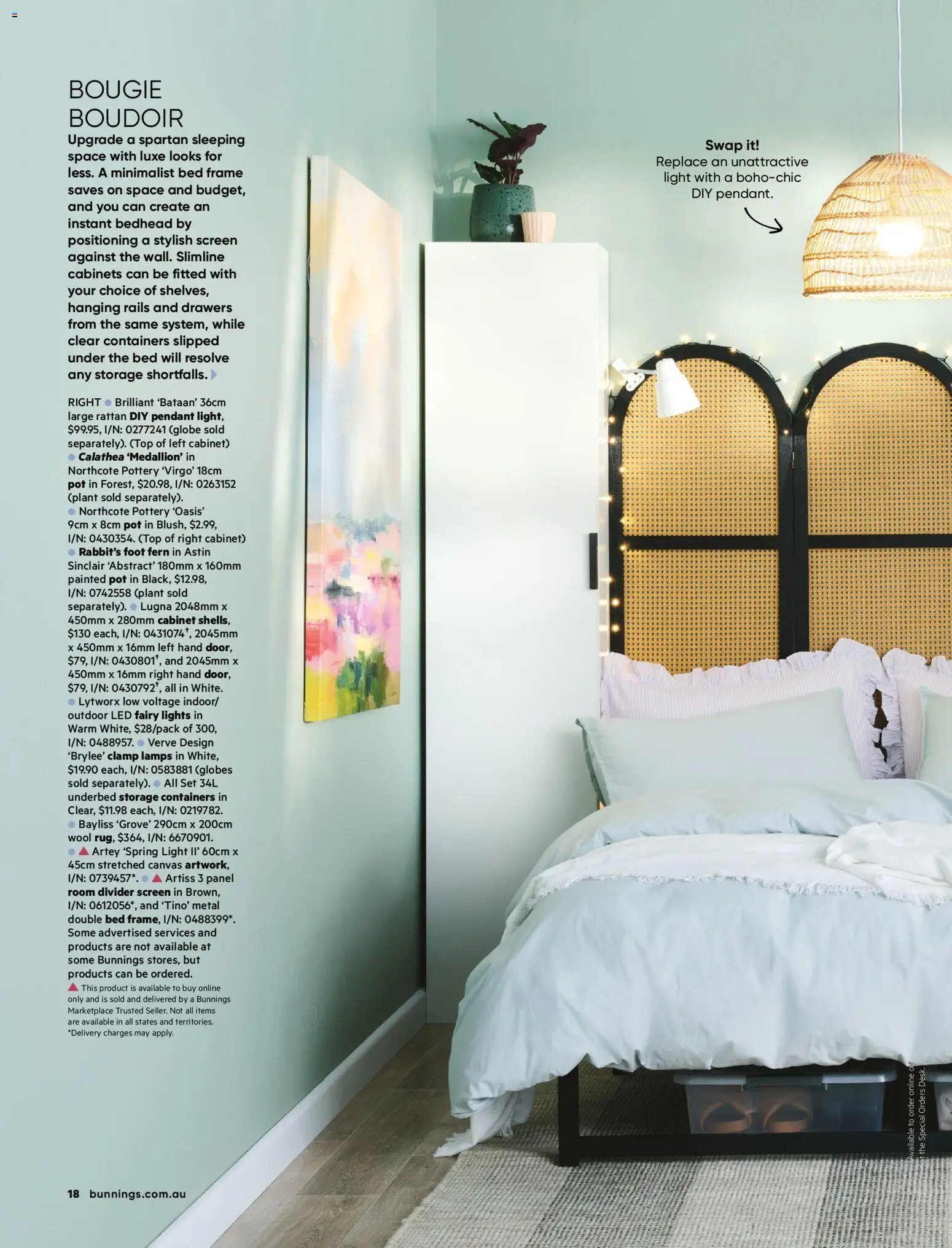 Bunnings Warehouse catalogue - valid from 01.02.2026 | Page: 18 | Products: Light, Pot, Pendant, Bed