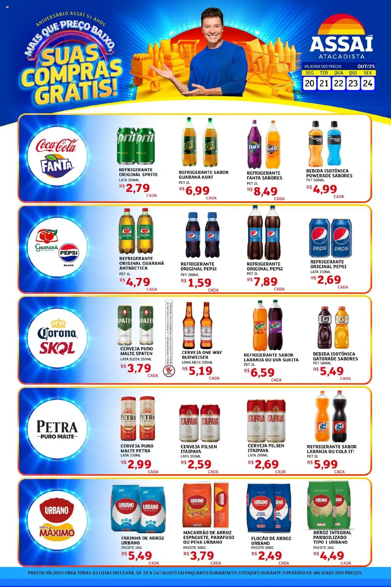 Assaí Atacadista Folheto - válido de 20.10.2025 | Página: 1 | Produtos: Guaraná, Cerveja, Bebida, Refrigerante