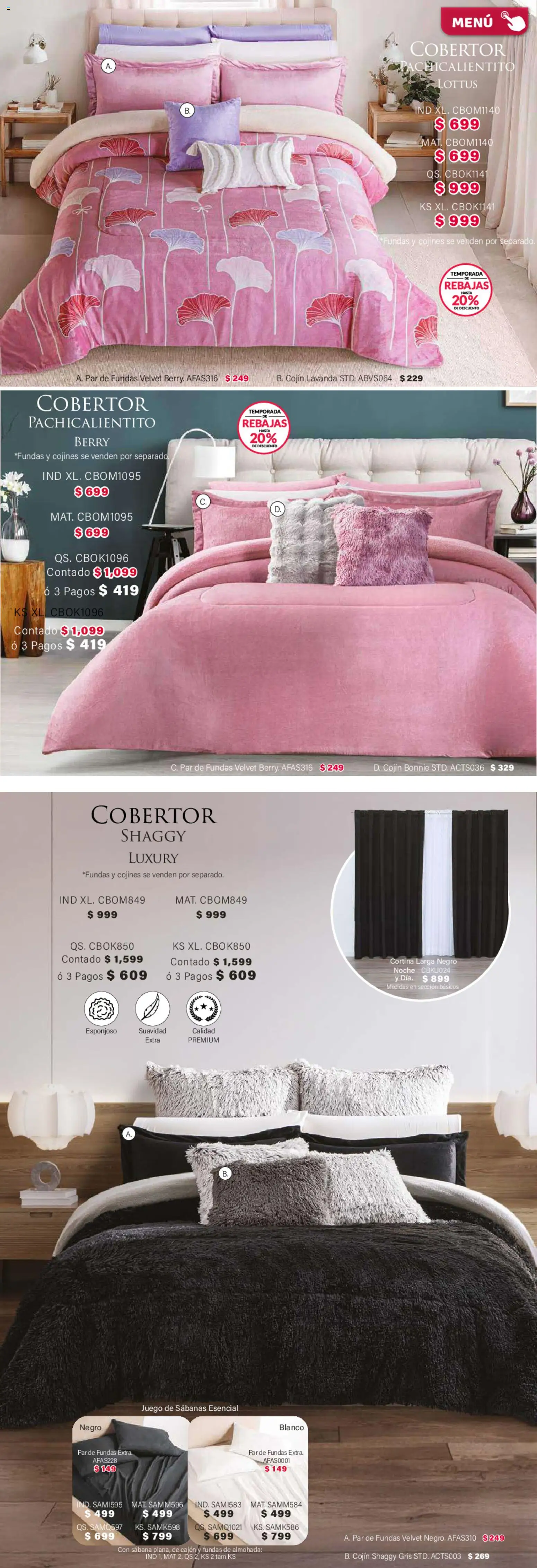 Nuevas ofertas de Colchas Concord válidas en toda la República Mexicana desde el 01.02.2026. ¡Encuentra las mejores ofertas en Colchas Concord catálogo! | Página: 146 | Productos: Cobertor, Juego, Almohada, Sabanas