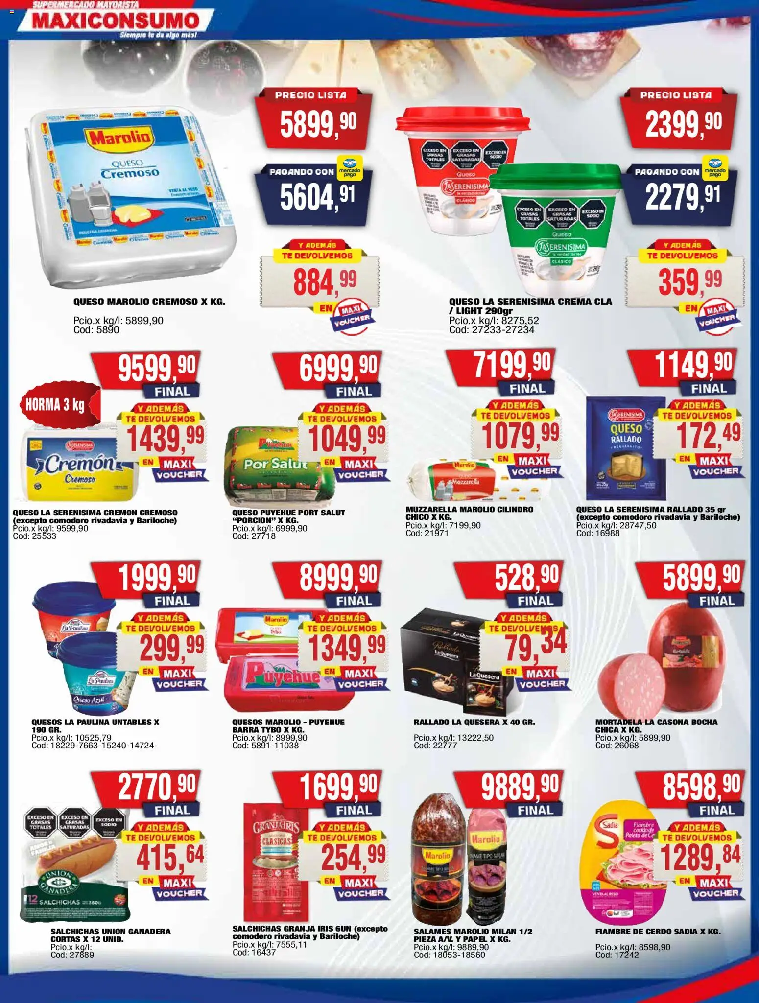 Maxiconsumo ofertas │ válido desde el 03.11.2025 | Página: 18 | Productos: Mortadela, Queso, Cerdo, Crema