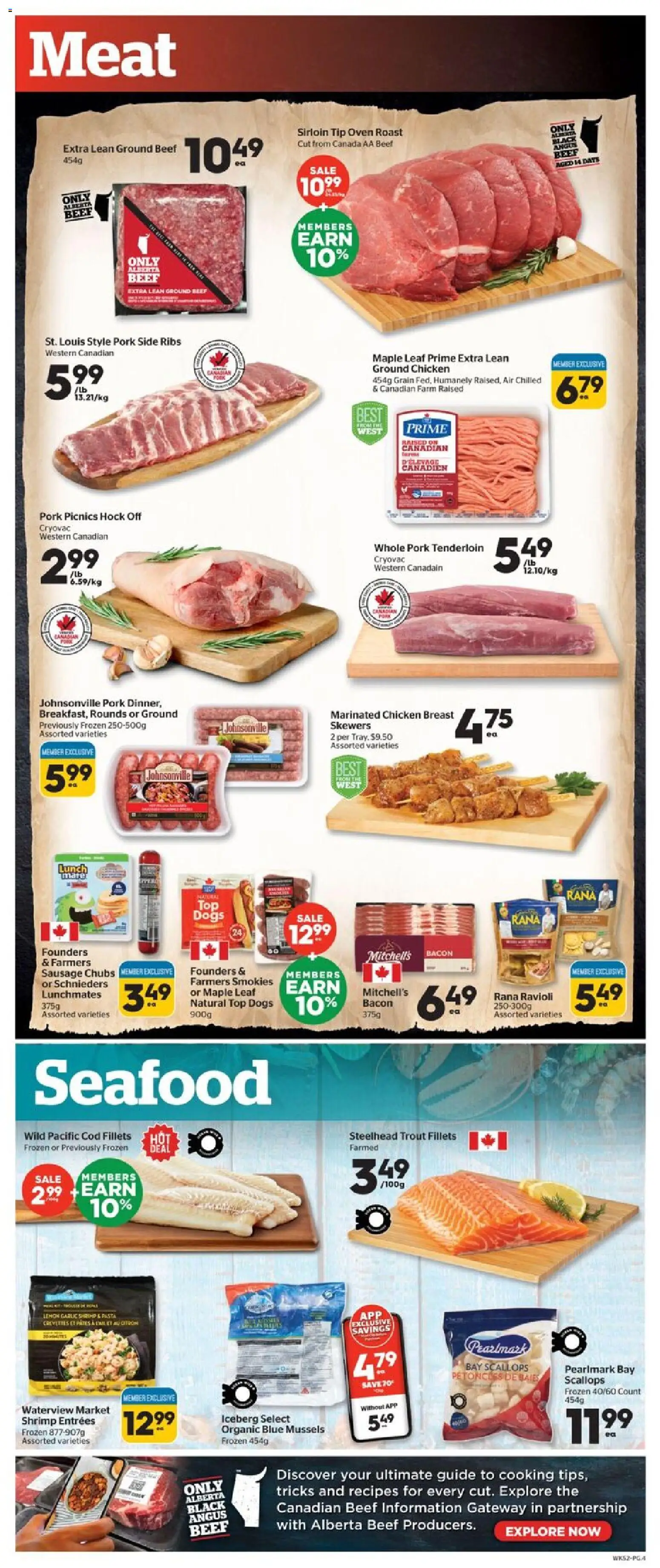 Calgary Co-op flyer valid from 30.10.2025 | Page: 4 | Products: Beef, Pasta, Chicken, Pork