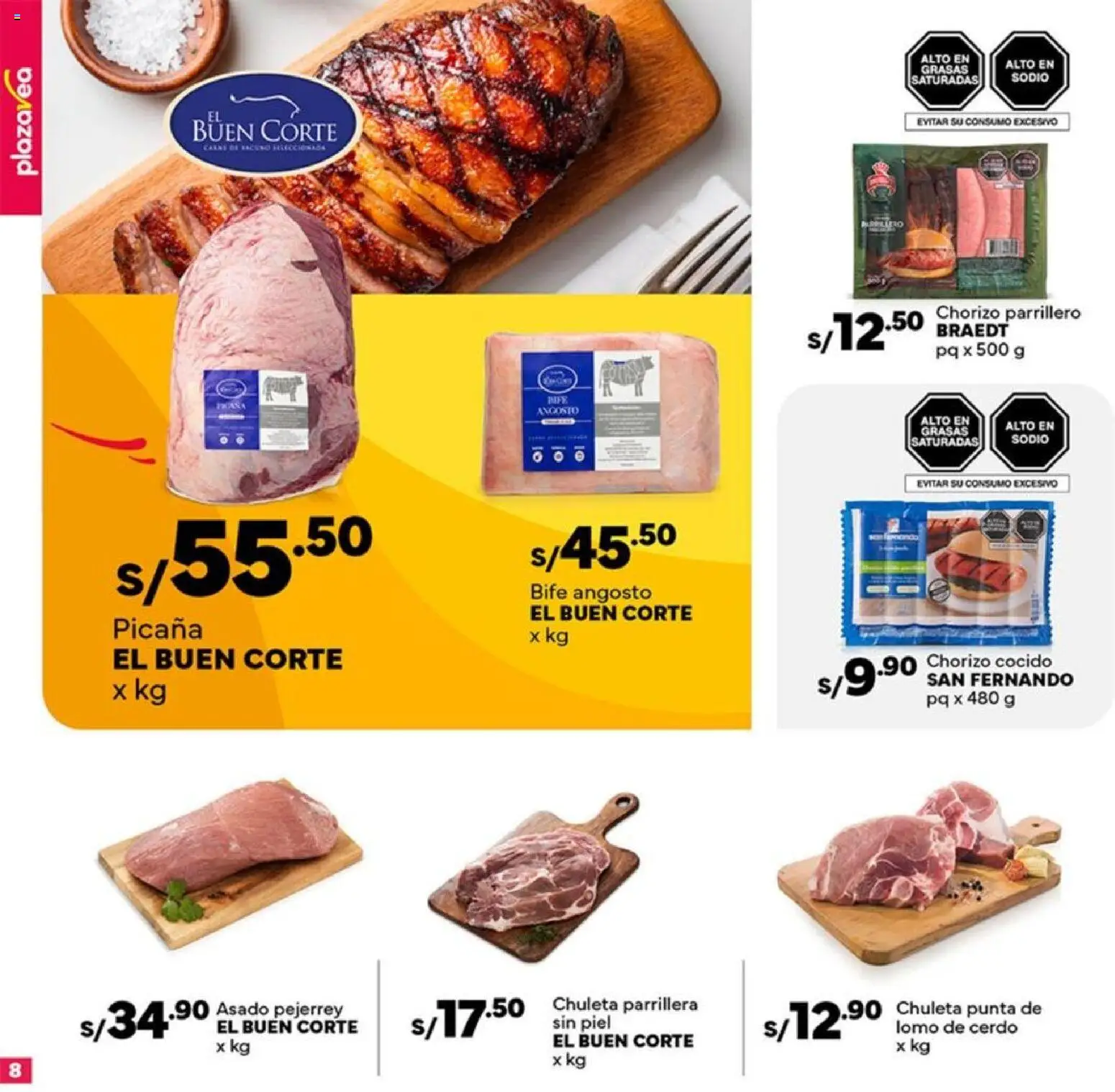 Catálogo Plaza Vea válido desde 21.11.2025 | Página: 8 | Productos: Cerdo