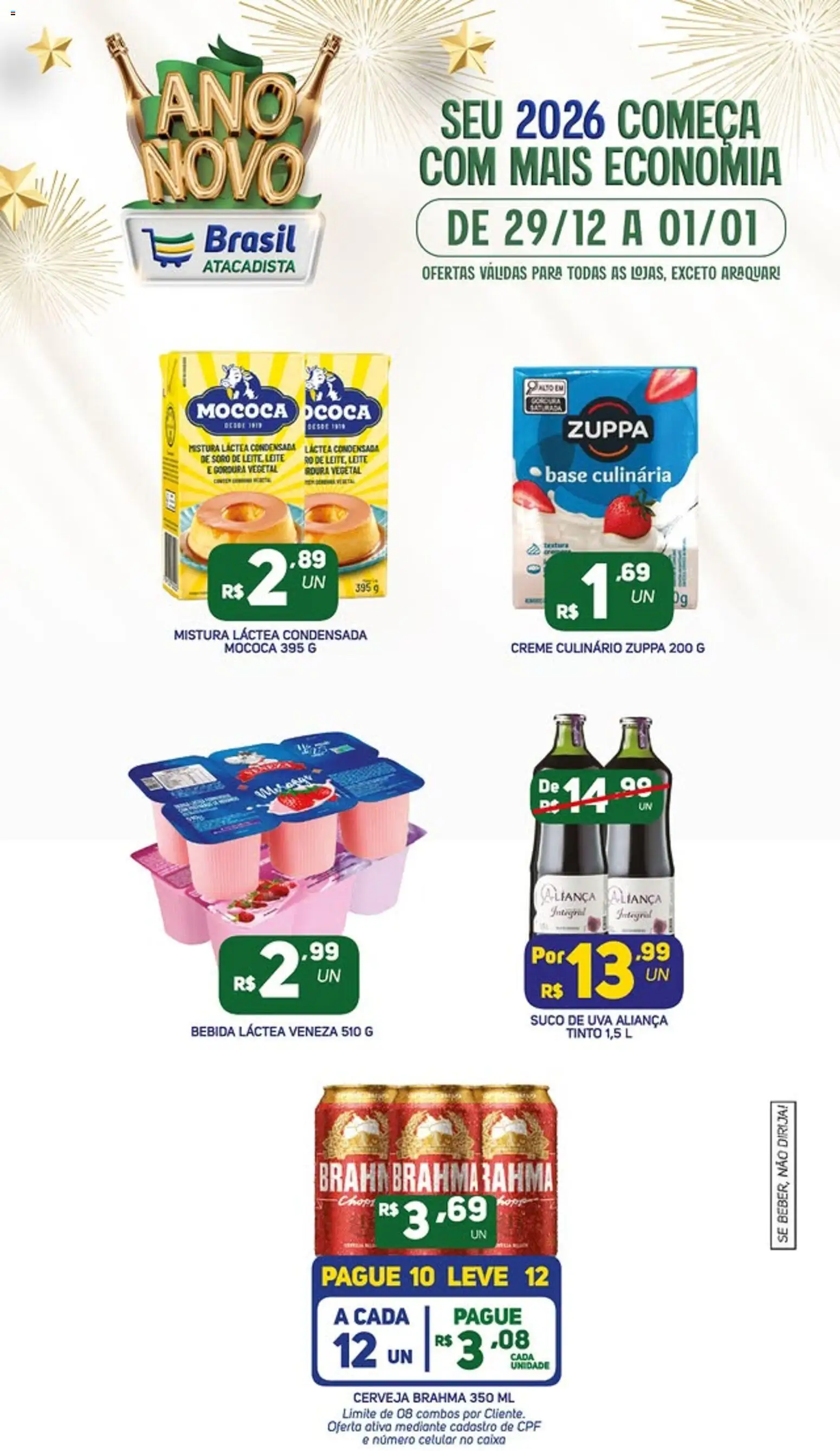Brasil Atacadista Folheto - válido de 29.12.2025 | Página: 3 | Produtos: Suco, Cerveja, Base, Bebida