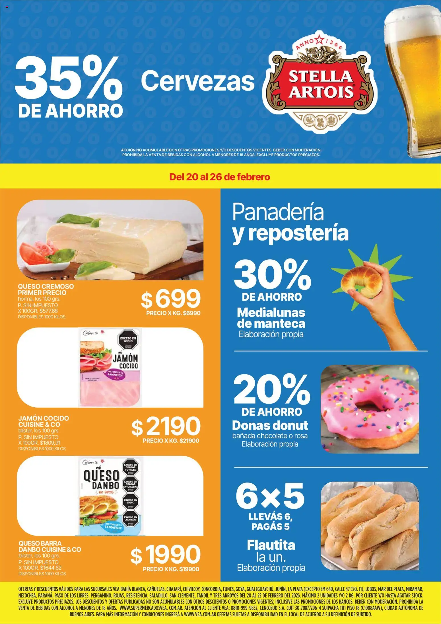 Vea - Oferta fin de semana | Nea │ válido desde el 20.02.2026 | Página: 2 | Productos: Jamón cocido, Manteca, Chocolate, Jamón