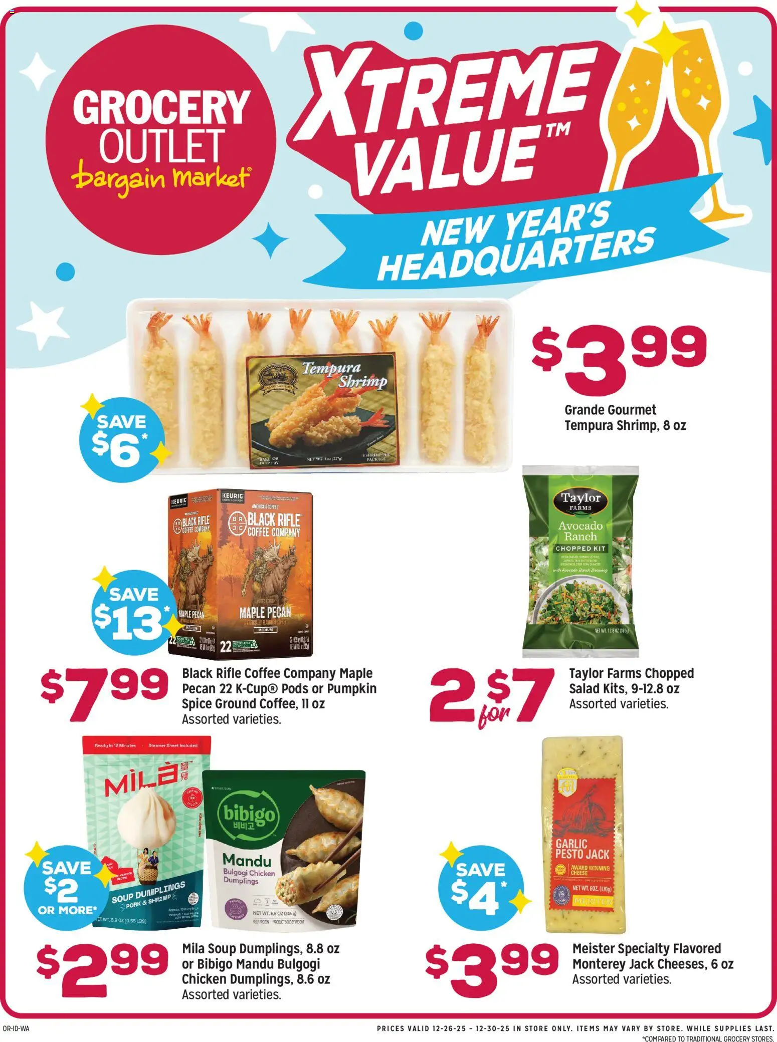 Grocery Outlet Weekly Ad - ID - valid from 24.12.2025 | Page: 2 | Products: Cheese, Coffee, Pork, Avocado