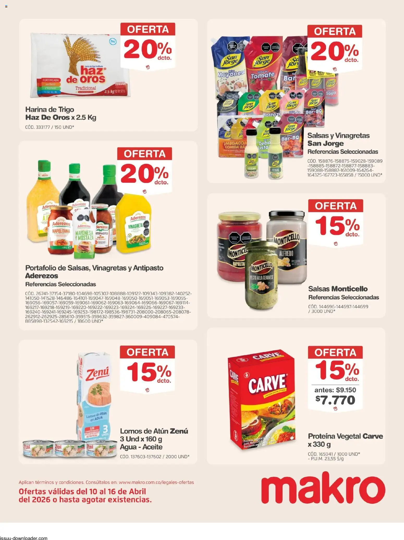 Makro revista - valida desde el 10.04.2026 | Página: 13 | Productos: Agua, Atún, Vitaminas, Aceite