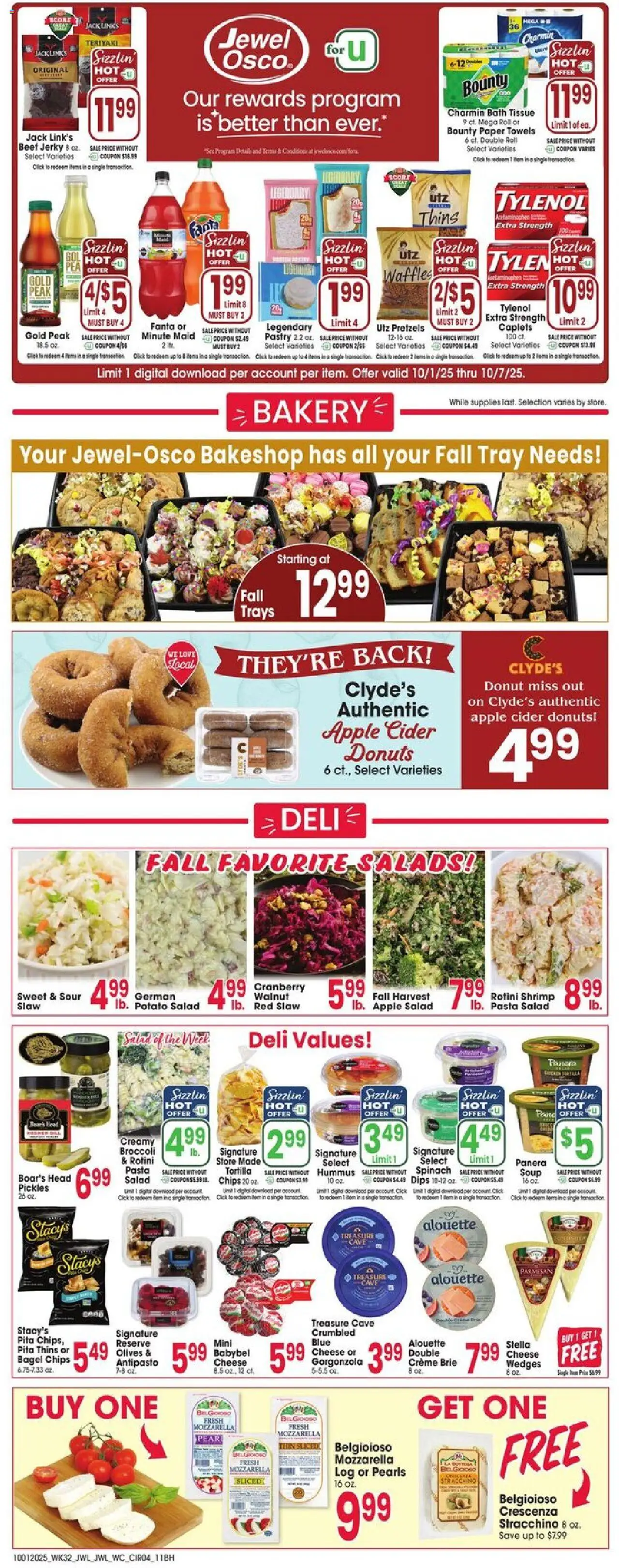 Jewel Osco Weekly Ad - IN - valid from 01.10.2025 | Page: 4 | Products: Cider, Spinach, Chips, Pear