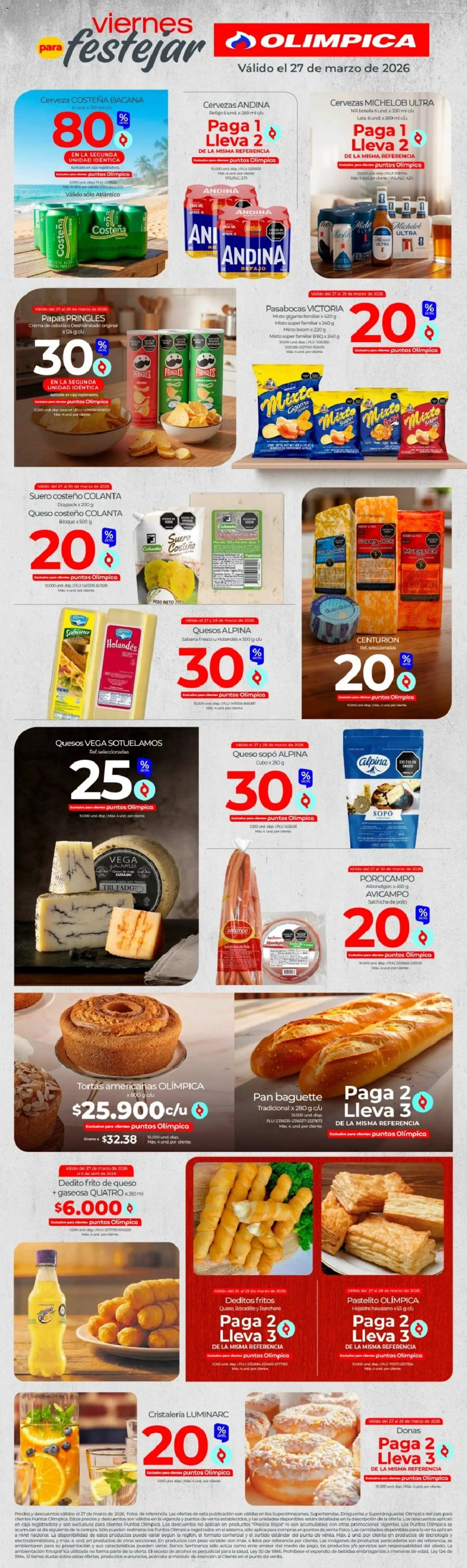 Olímpica revista - valida desde el 27.03.2026 | Página: 2 | Productos: Banco, Botella, Sobre, Pera