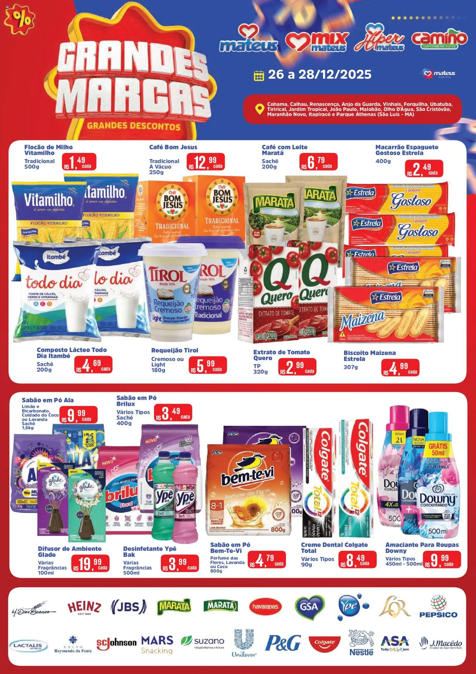 Mateus Folheto - válido de 26.12.2025 | Página: 1 | Produtos: Espaguete, Creme dental, Requeijão, Amaciante