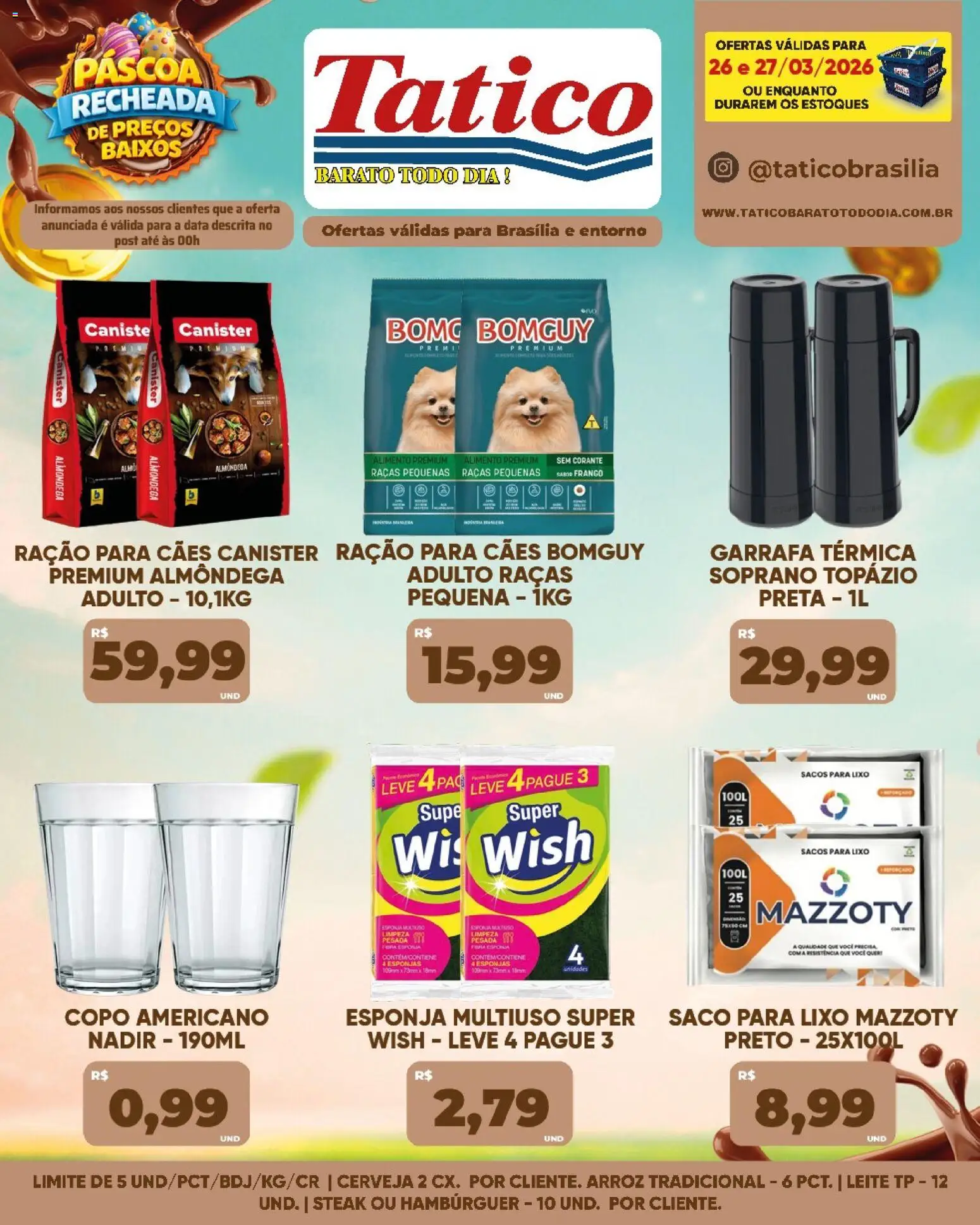 Tatico Folheto - válido de 26.03.2026 | Página: 18 | Produtos: Esponja, Garrafa térmica, Arroz, Hambúrguer