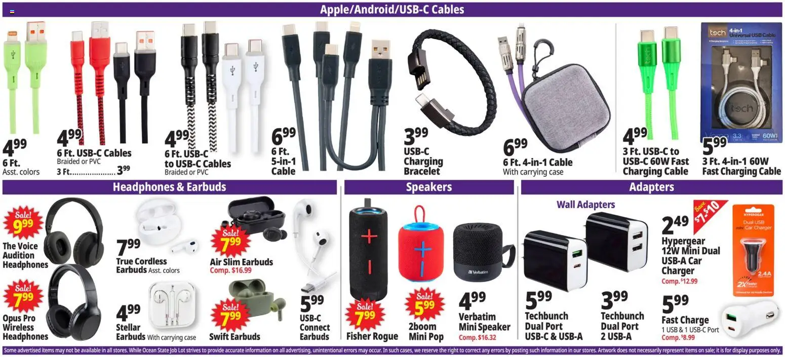 Ocean State Job Lot Weekly Ad - MA - valid from 15.01.2026 | Page: 21 | Products: Cable, Charger, Case, Usb
