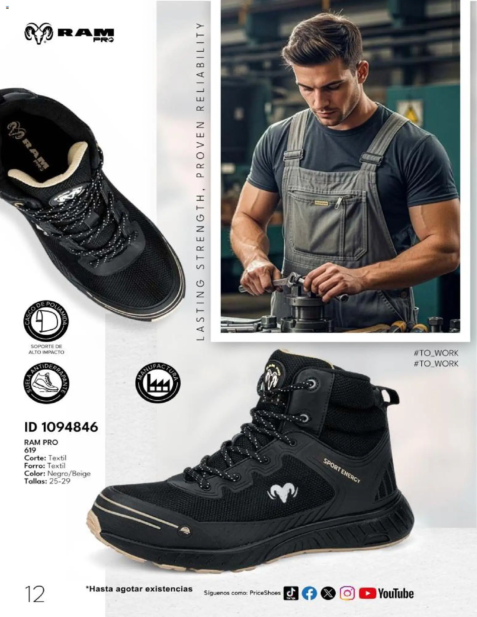 Nuevas ofertas de Price Shoes válidas en toda la República Mexicana desde el 30.12.2025. ¡Encuentra las mejores ofertas en Price Shoes catálogo Trabajo y Servicio! | Página: 12