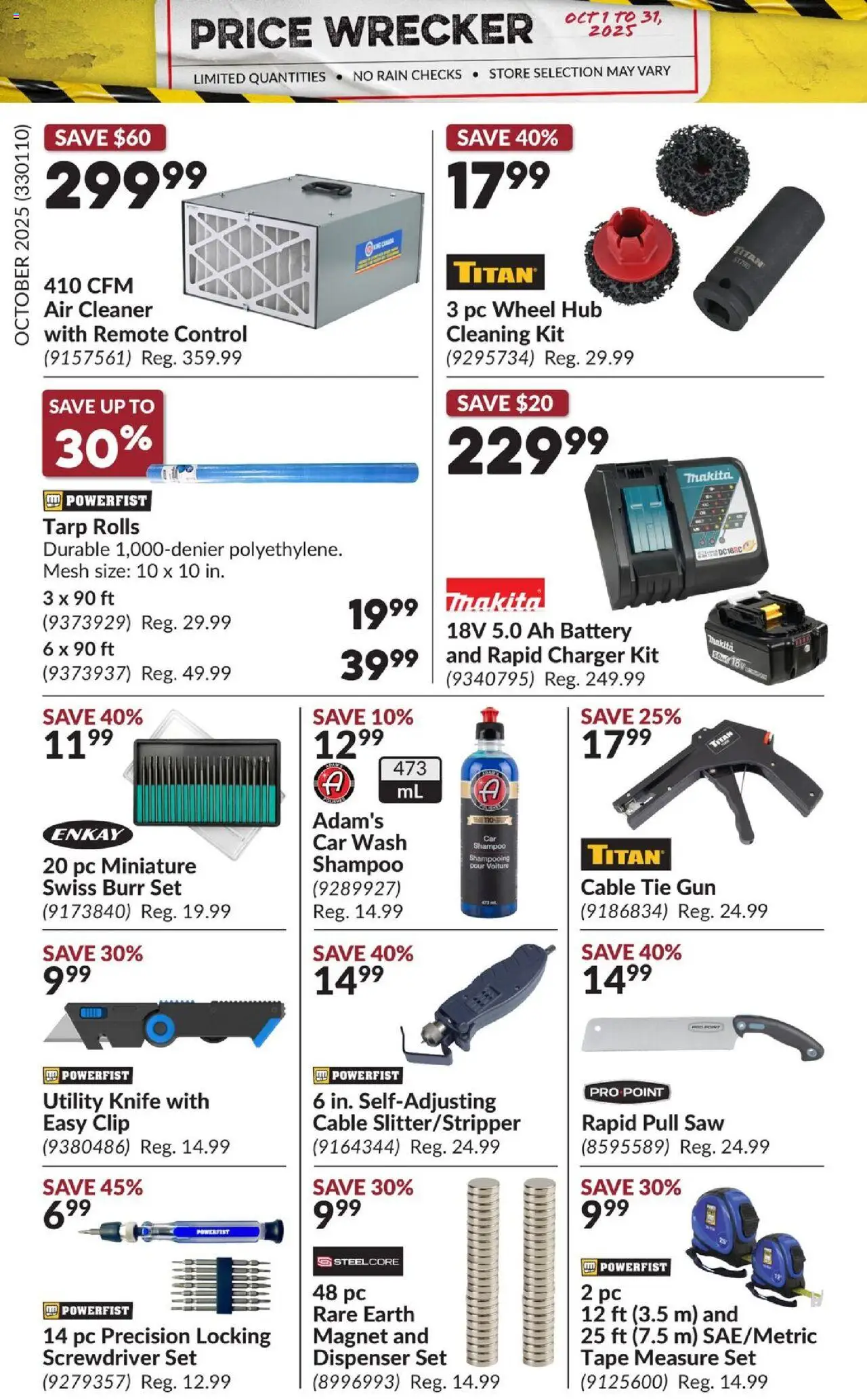 Princess Auto flyer valid from 01.10.2025 | Page: 23 | Products: PC, Cable, Shampoo, Battery