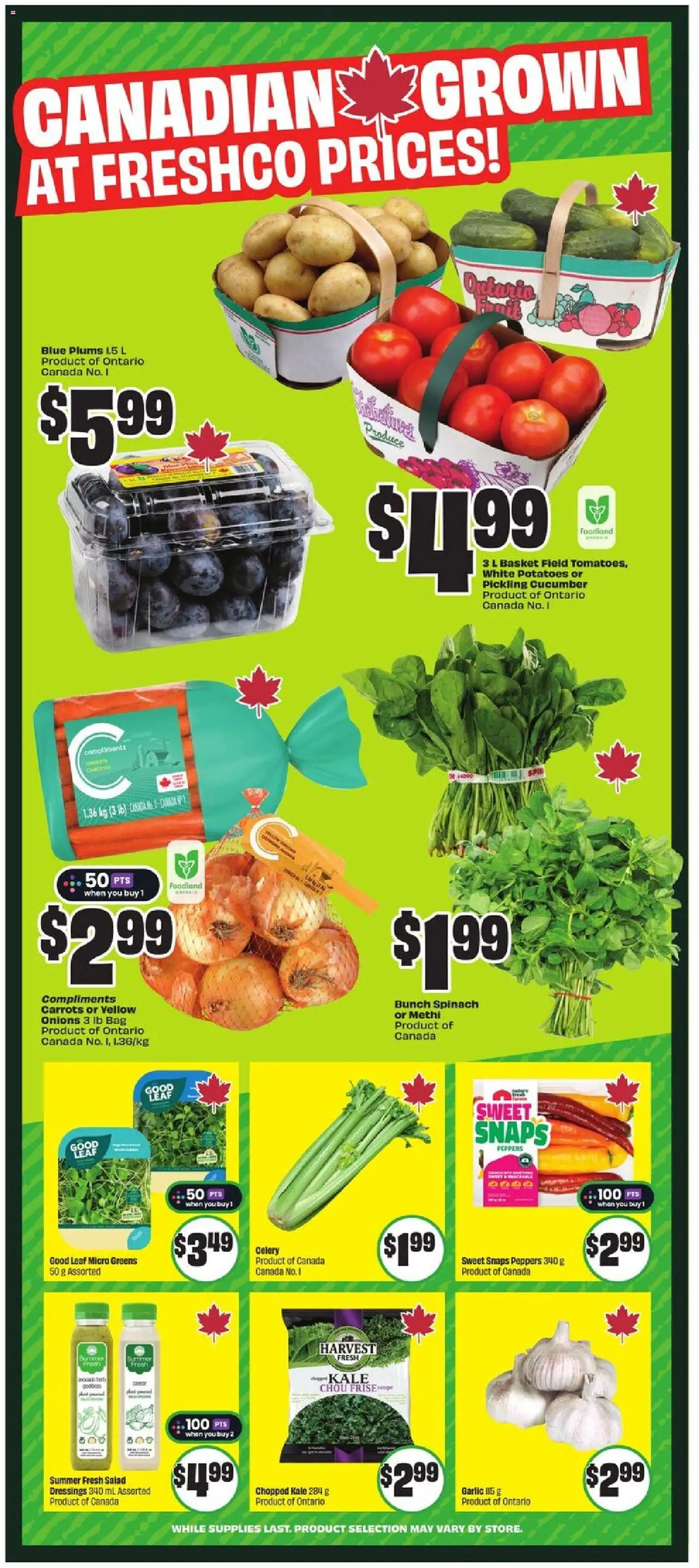 FreshCo flyer valid from 14.08.2025 | Page: 6 | Products: Salad, Potatoes, Bag, Basket