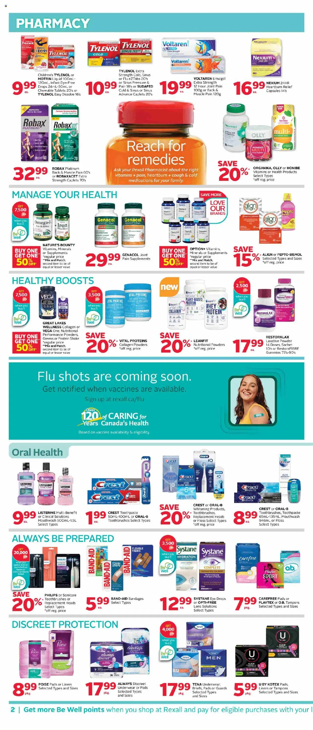 Rexall flyer valid from 26.09.2025 | Page: 4 | Products: Iron, Toothpaste, Mouthwash, Underwear