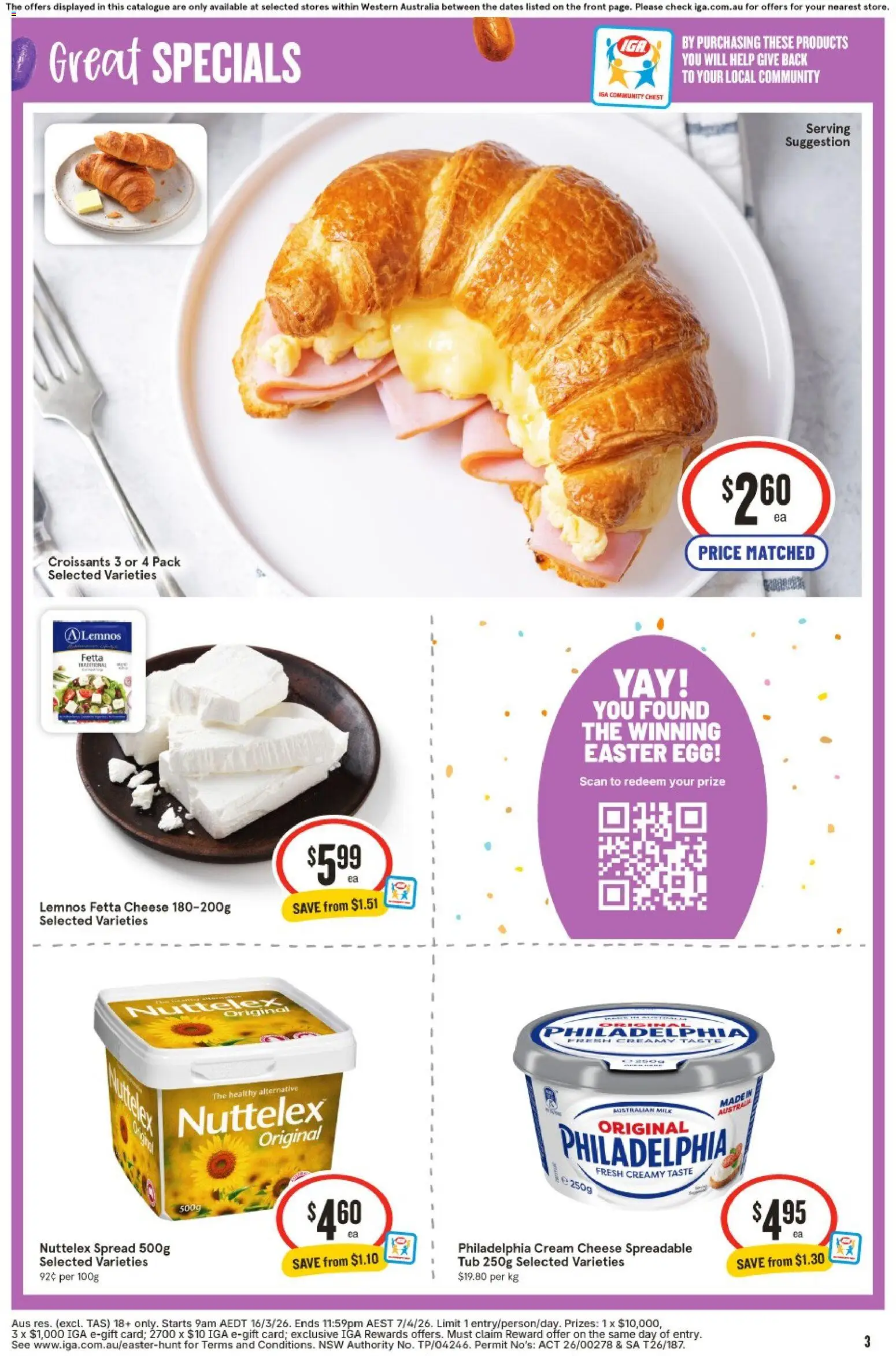 IGA catalogue - valid from 25.03.2026 | Page: 3 | Products: Milk, Cheese, Cream