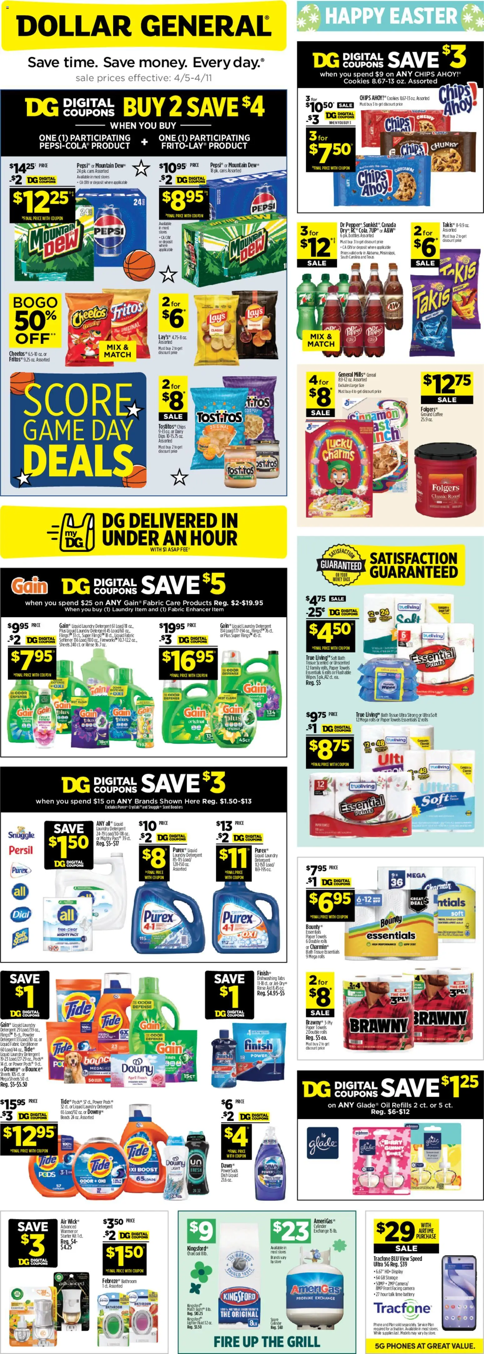 Dollar General Weekly Ad - valid from 05.04.2026 | Page: 1 | Products: Bath, Fabric softener, Cookies, Camera
