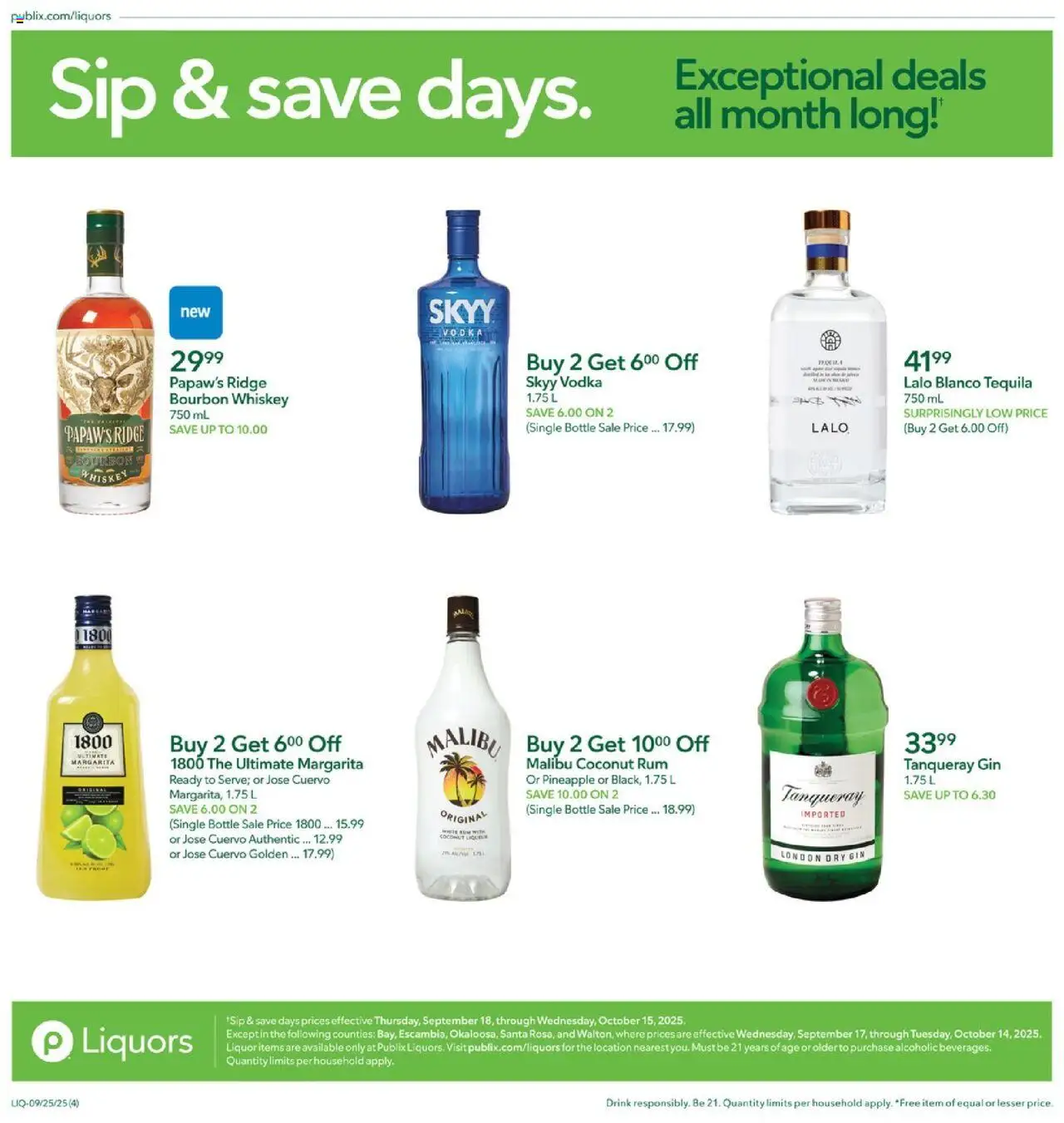 Publix Liquor - valid from 25.09.2025 | Page: 4 | Products: Pineapple, Bourbon, Vodka, Whiskey