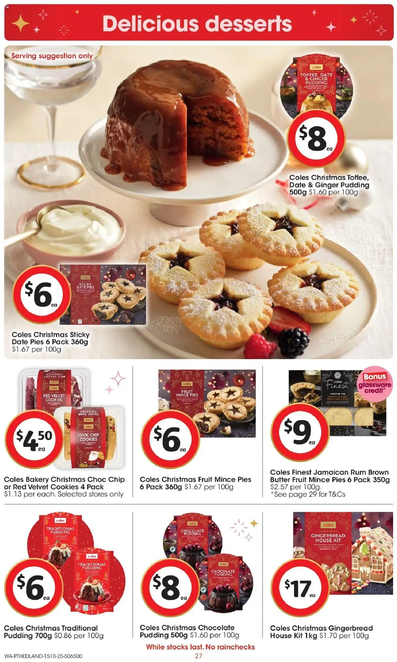 Coles catalogue - valid from 15.10.2025 | Page: 27 | Products: Chocolate, Glassware, Pudding, Pies
