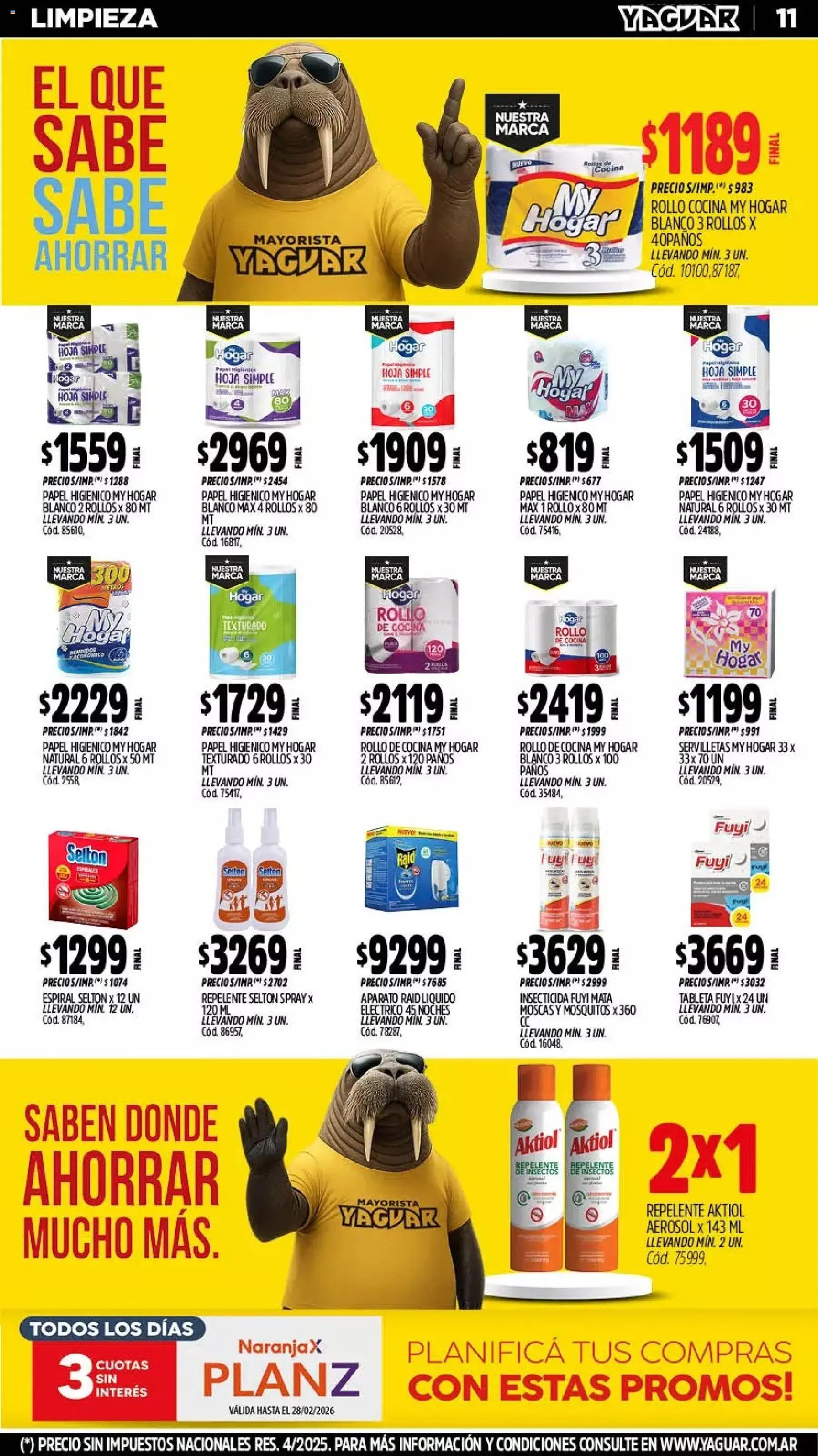 Yaguar - Oferta Semanal Mar del Plata │ válido desde el 02.02.2026 | Página: 10 | Productos: Tableta, Papel higiénico, Cocina, Servilletas