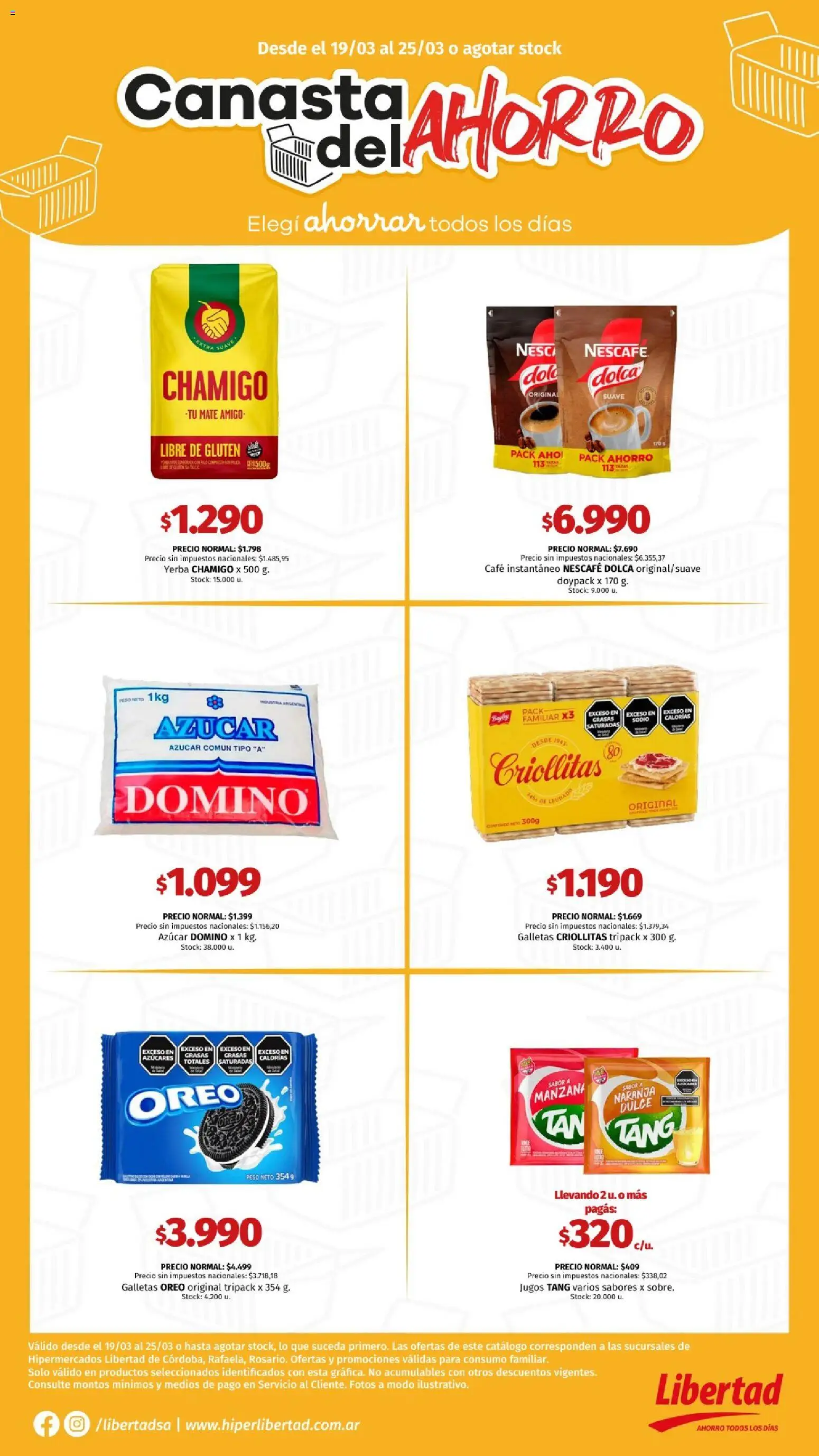 Hipermercado Libertad - Canasta CENTRO  │ válido desde el 19.03.2026 | Página: 5 | Productos: Peso, Azucar, Galletas, Canasta