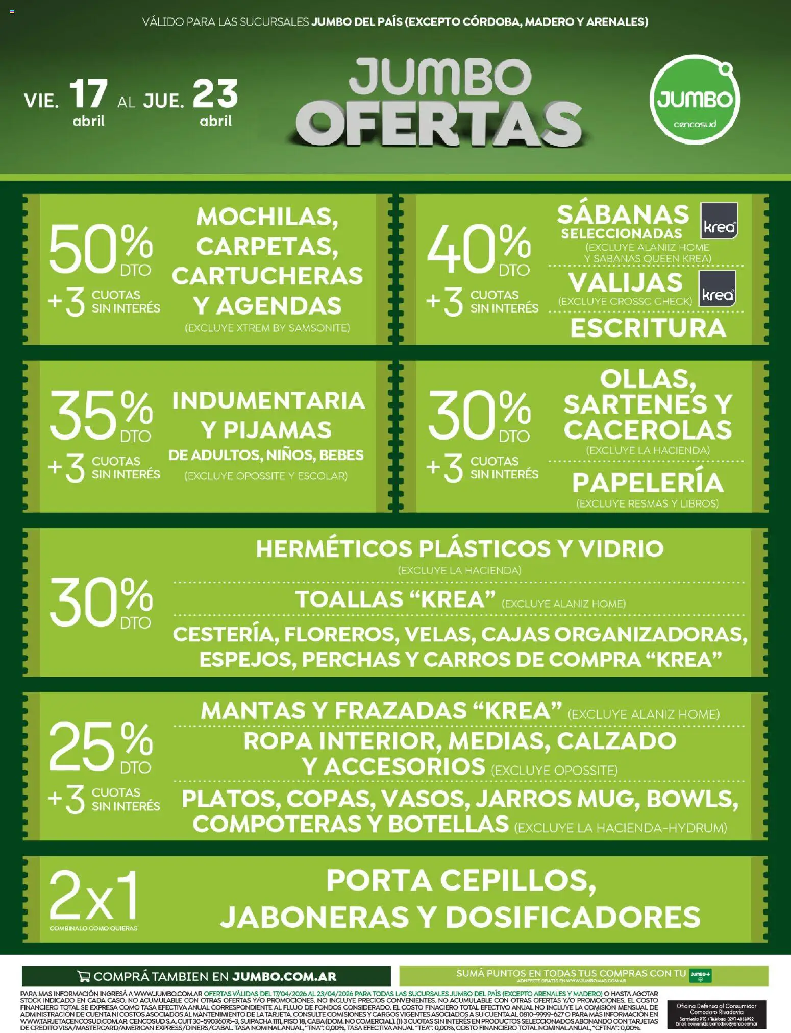 Jumbo - Ofertas | Electro y Hogar │ válido desde el 17.04.2026 | Página: 2 | Productos: Teléfono, Sabanas, Toallas, Ropa