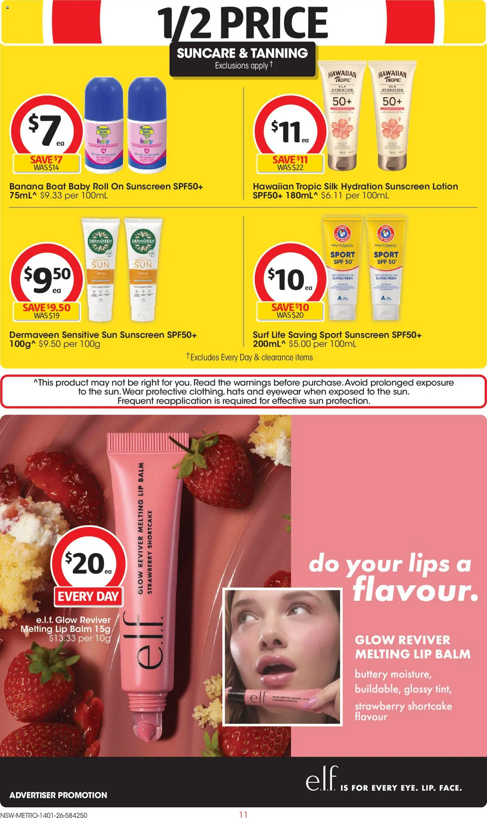 Coles catalogue - valid from 14.01.2026 | Page: 11 | Products: Sunscreen, Lotion