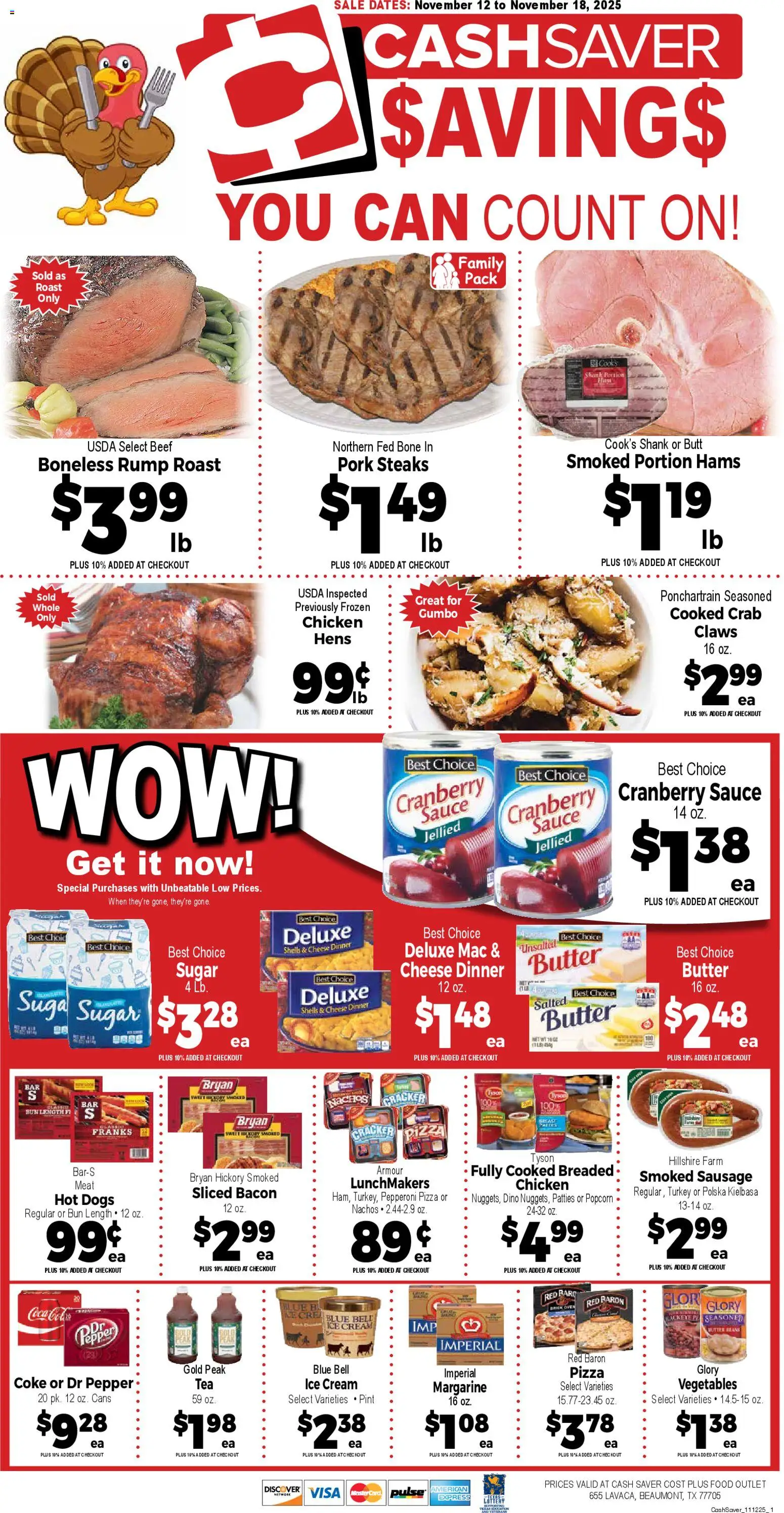 Market Basket Cash Saver - valid from 12.11.2025 | Page: 1 | Products: Ice cream, Vegetables, Sugar, Sausage