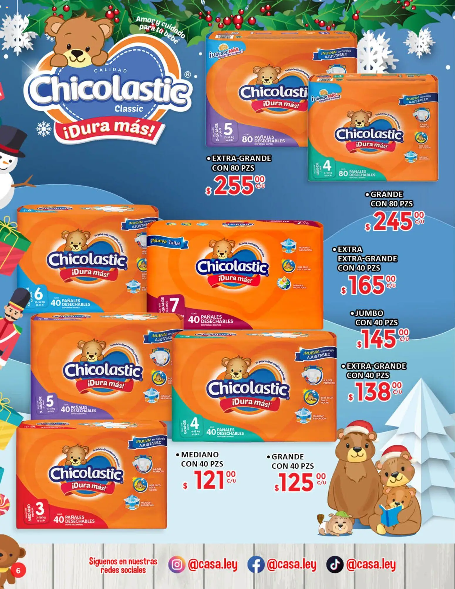 Nuevas ofertas de Casa Ley válidas en toda la República Mexicana desde el 28.11.2025. ¡Encuentra las mejores ofertas en Casa Ley folleto Cuenta con ternura! | Página: 7 | Productos: Pañales