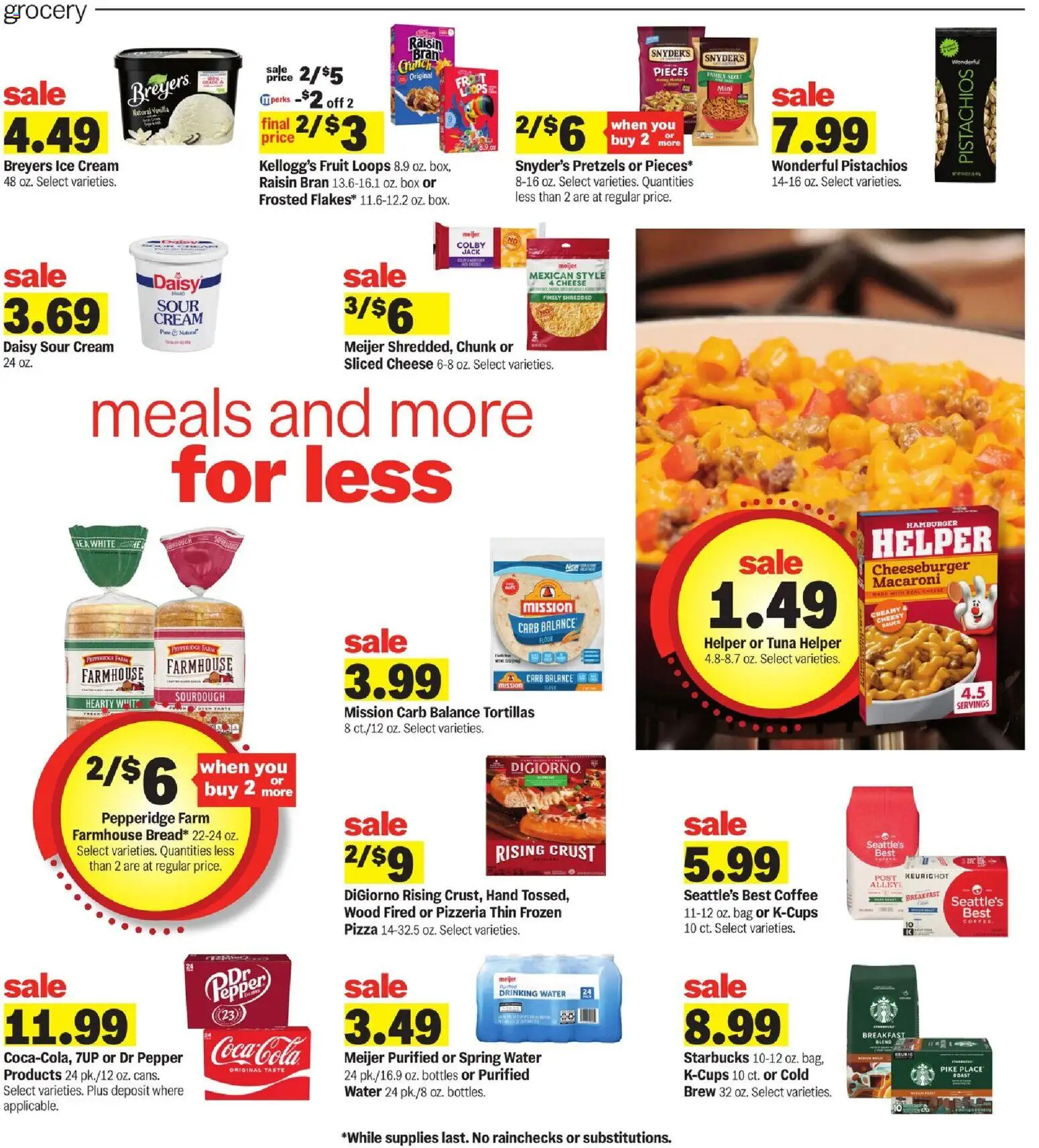 Meijer Weekly Ad - MI - valid from 14.01.2026 | Page: 4 | Products: Sour cream, Cream, Ice cream, Water