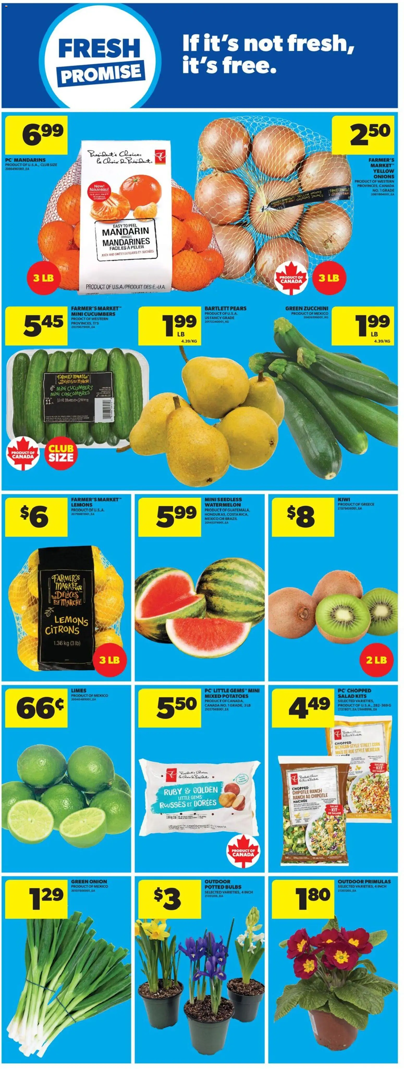 Real Canadian Superstore flyer valid from 22.01.2026 | Page: 11 | Products: Cucumbers, Salad, PC, Potatoes