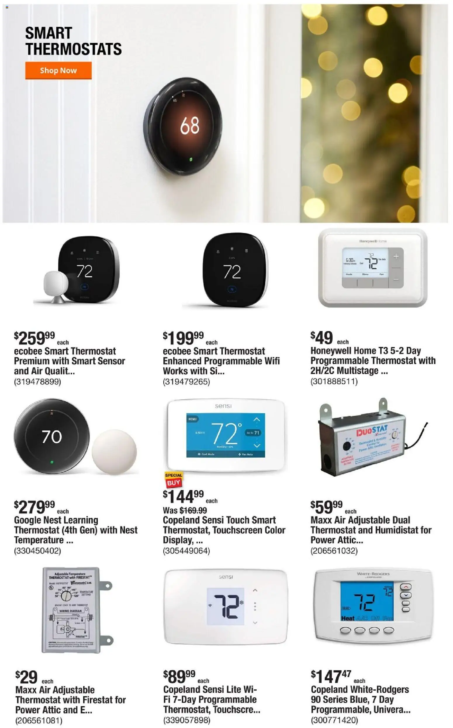Home Depot Weekly Ad - OH - valid from 11.12.2025 | Page: 7 | Products: Sensor, Thermostat, Fan
