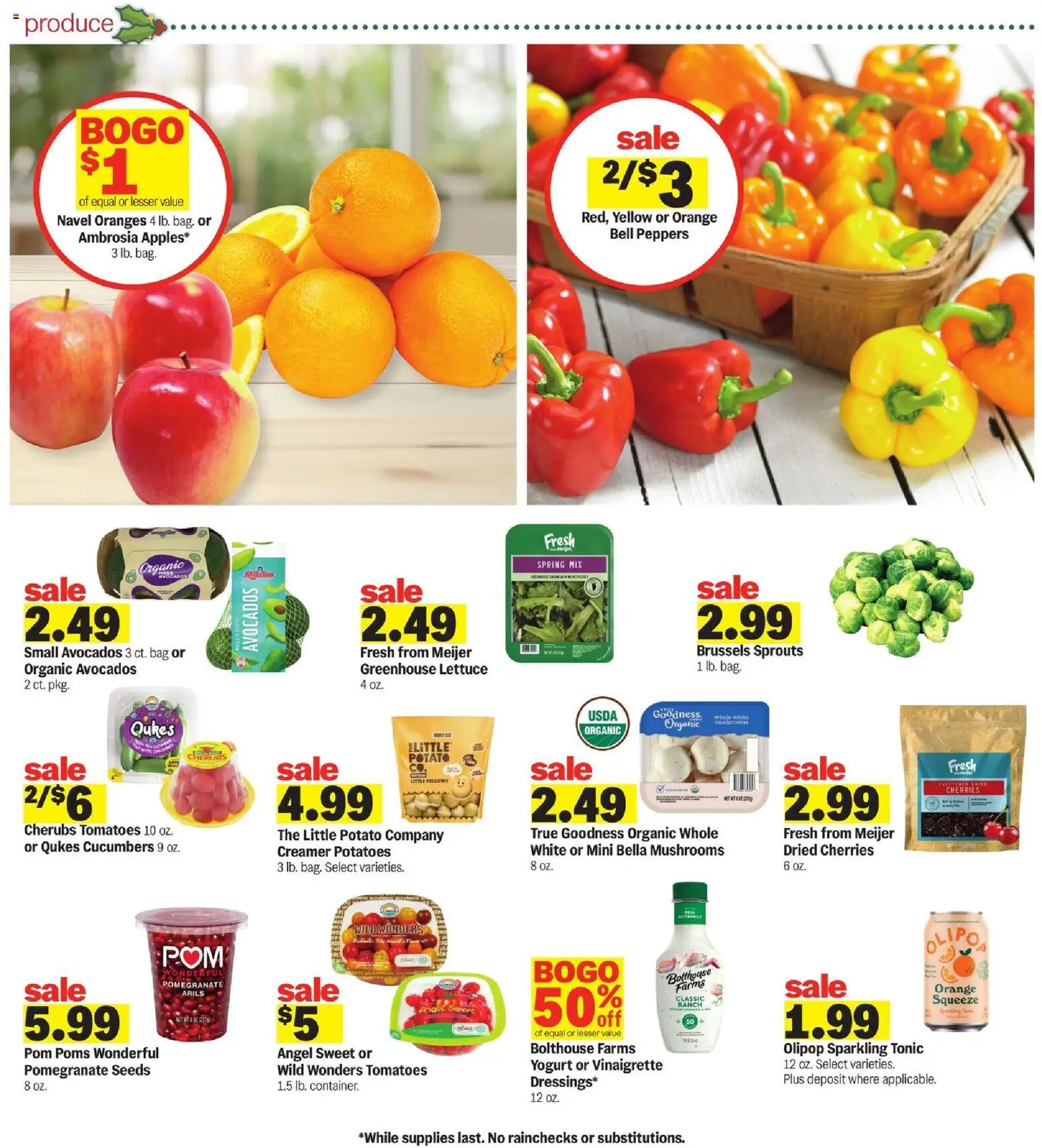 Meijer Weekly Ad - MI - valid from 12.11.2025 | Page: 6 | Products: Cherries, Lettuce, Brussels Sprouts, Yogurt