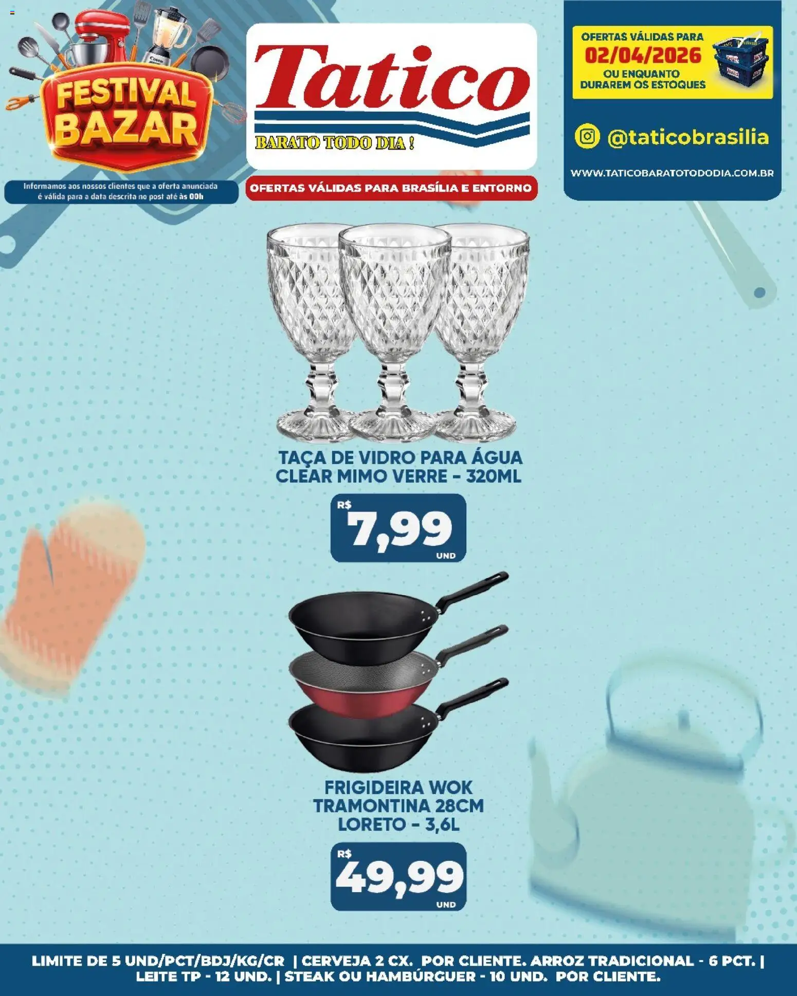 Tatico Folheto - válido de 03.04.2026 | Página: 39 | Produtos: Frigideira, Cerveja, Arroz, Hambúrguer