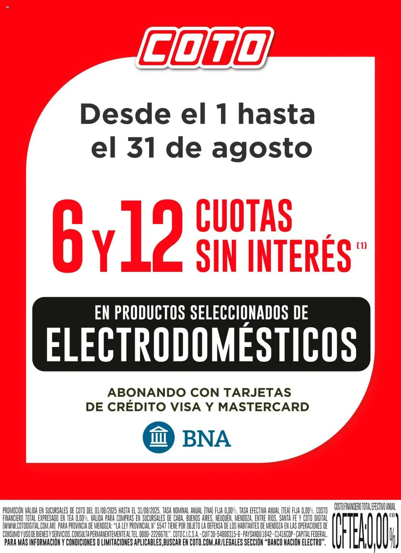 Coto Electro - Agosto │ válido desde el 01.08.2025 | Página: 1 | Productos: Banco