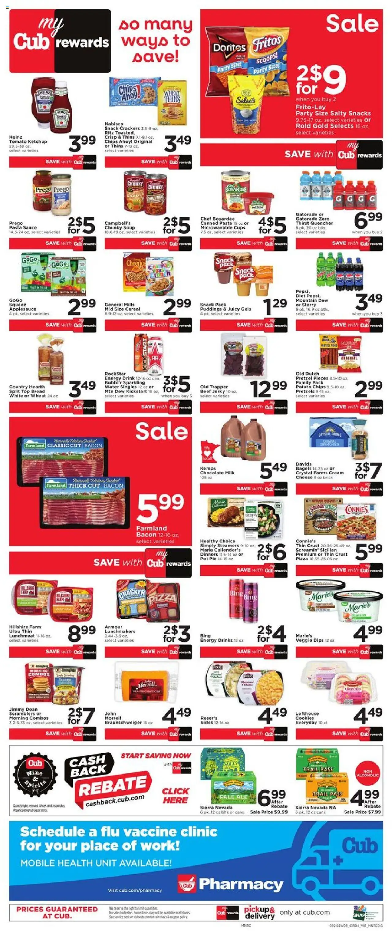 Cub Foods Weekly Ad - valid from 21.09.2025 | Page: 4 | Products: Milk, Chocolate, Pizza, Pasta