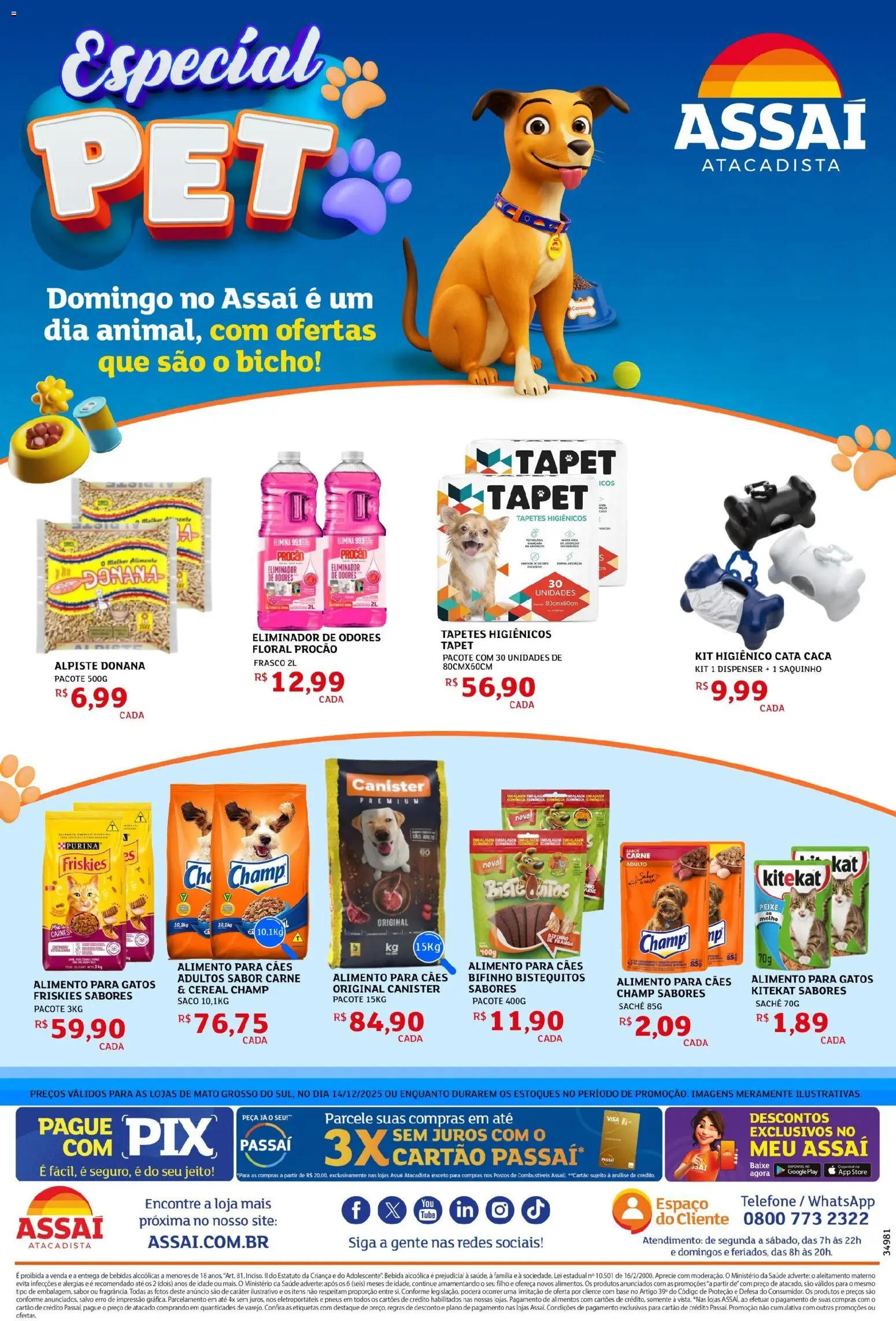 Assaí Atacadista Folheto - válido de 14.12.2025 | Página: 1 | Produtos: Pneus, Eliminador de odores, Bebida, Frango