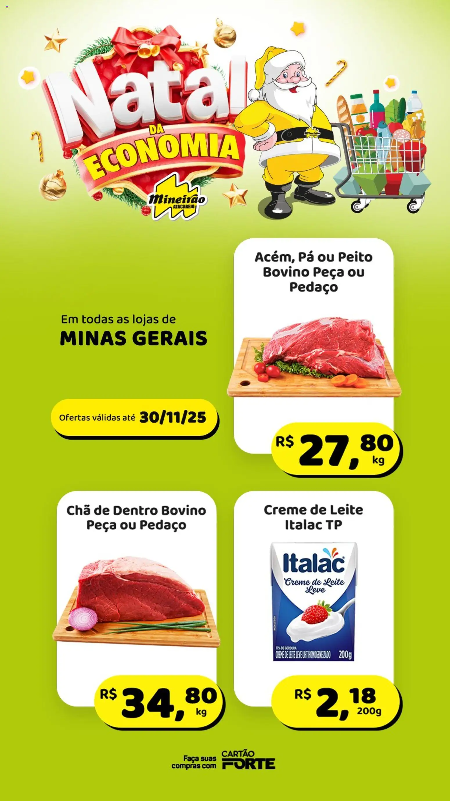 Mineirão Atacarejo Folheto - válido de 24.11.2025 | Página: 1 | Produtos: Faca, Creme, Creme de leite, Pá