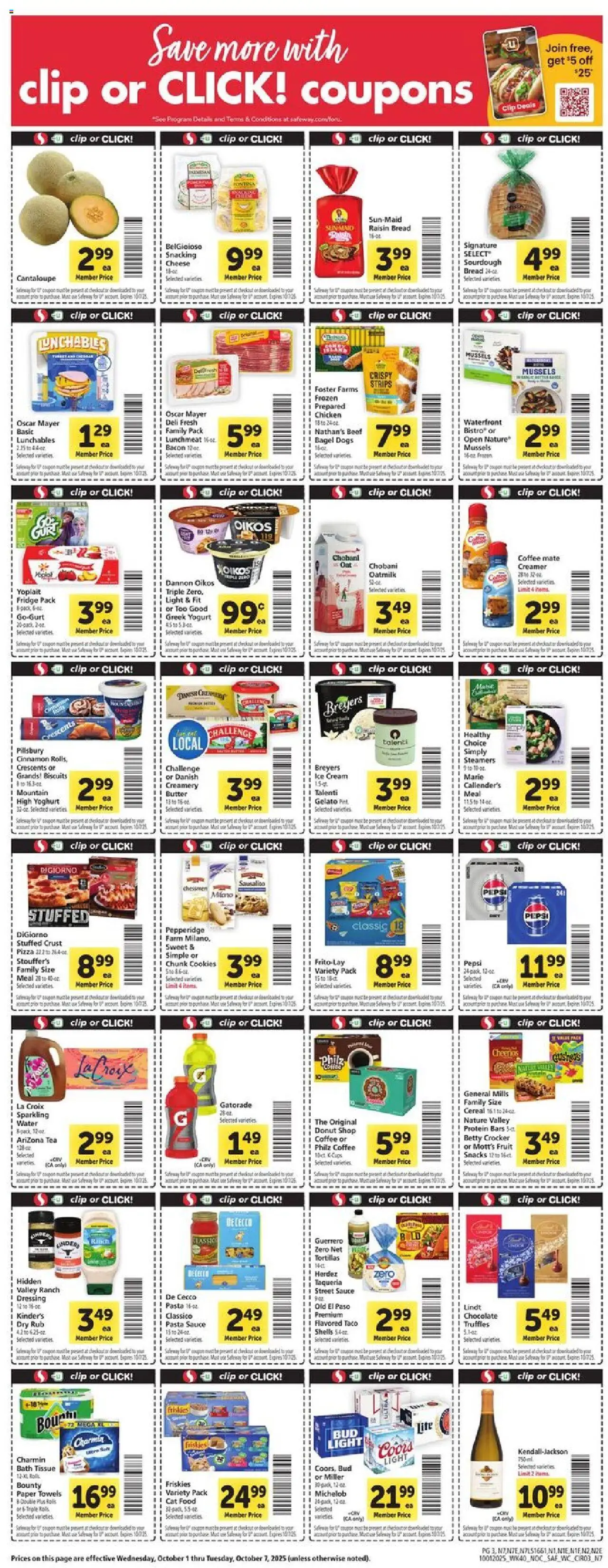 Safeway Weekly Ad - valid from 01.10.2025 | Page: 3 | Products: Clip, Pasta, Cream, Sauce