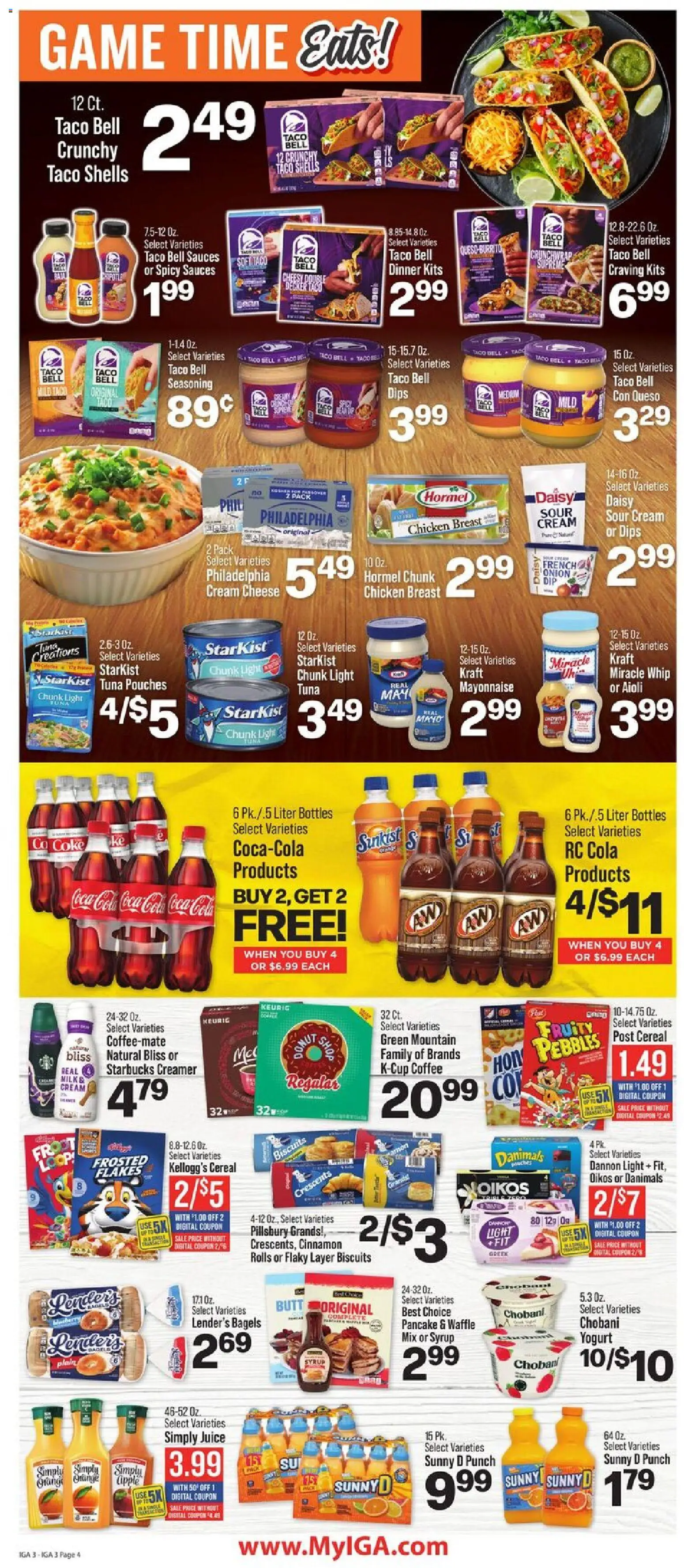 IGA Weekly Ad - valid from 18.03.2026 | Page: 4 | Products: Sour cream, Cream, Flakes, Mayonnaise