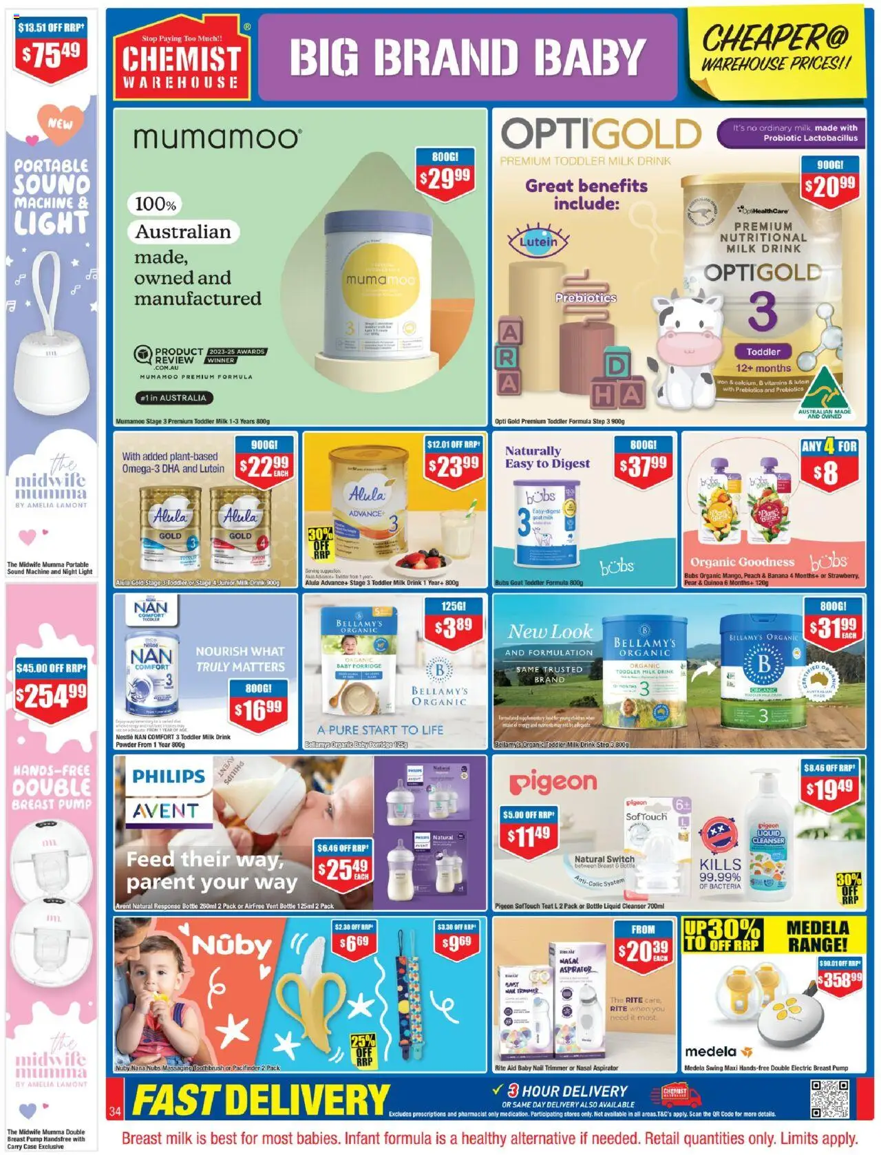Chemist Warehouse catalogue - valid from 26.06.2025 | Page: 34 | Products: Light, Peach, Pear, Breast pump