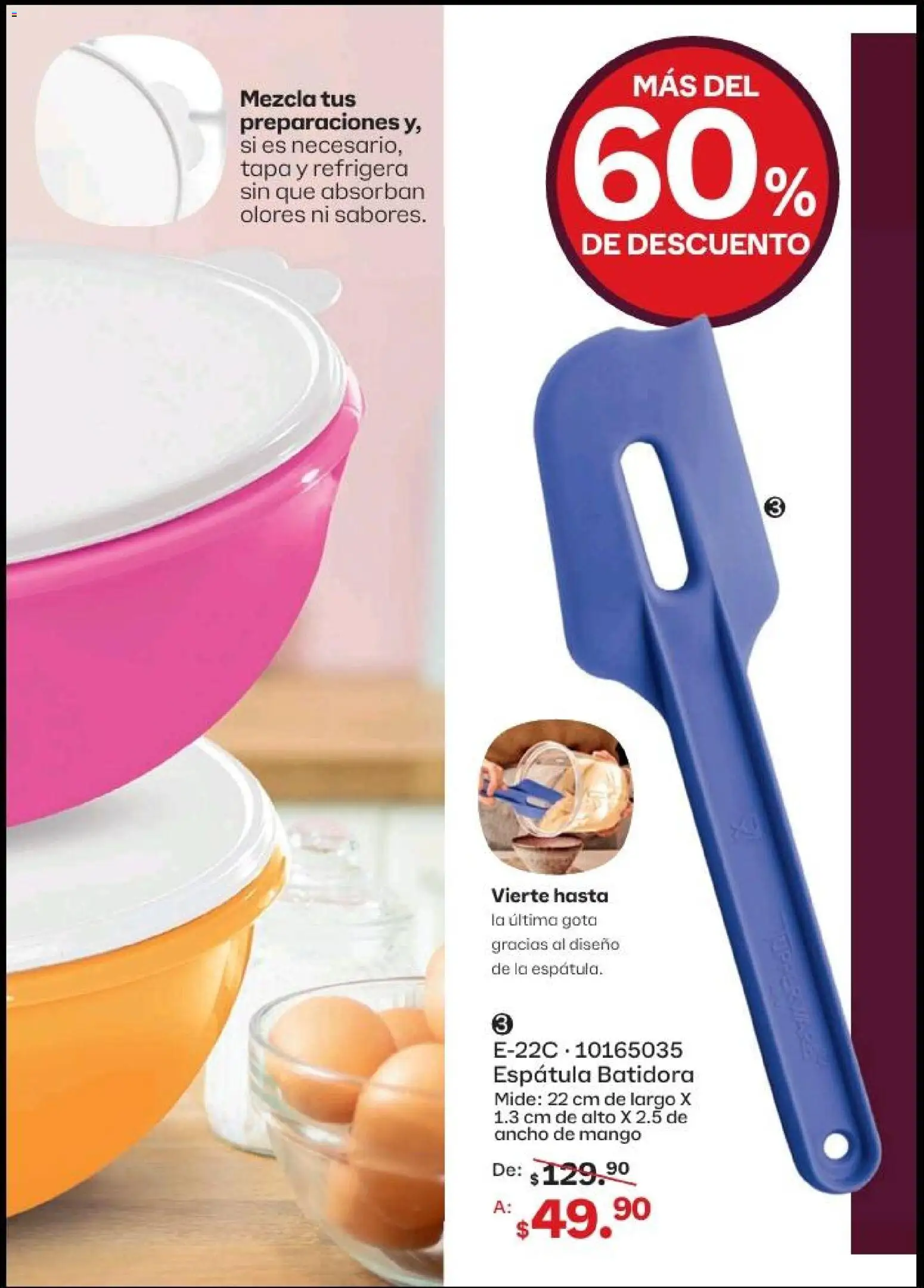 Nuevas ofertas de Tupperware válidas en toda la República Mexicana desde el 20.04.2026. ¡Encuentra las mejores ofertas en Tupperware catálogo! | Página: 65 | Productos: Espátula, Mango, Batidora