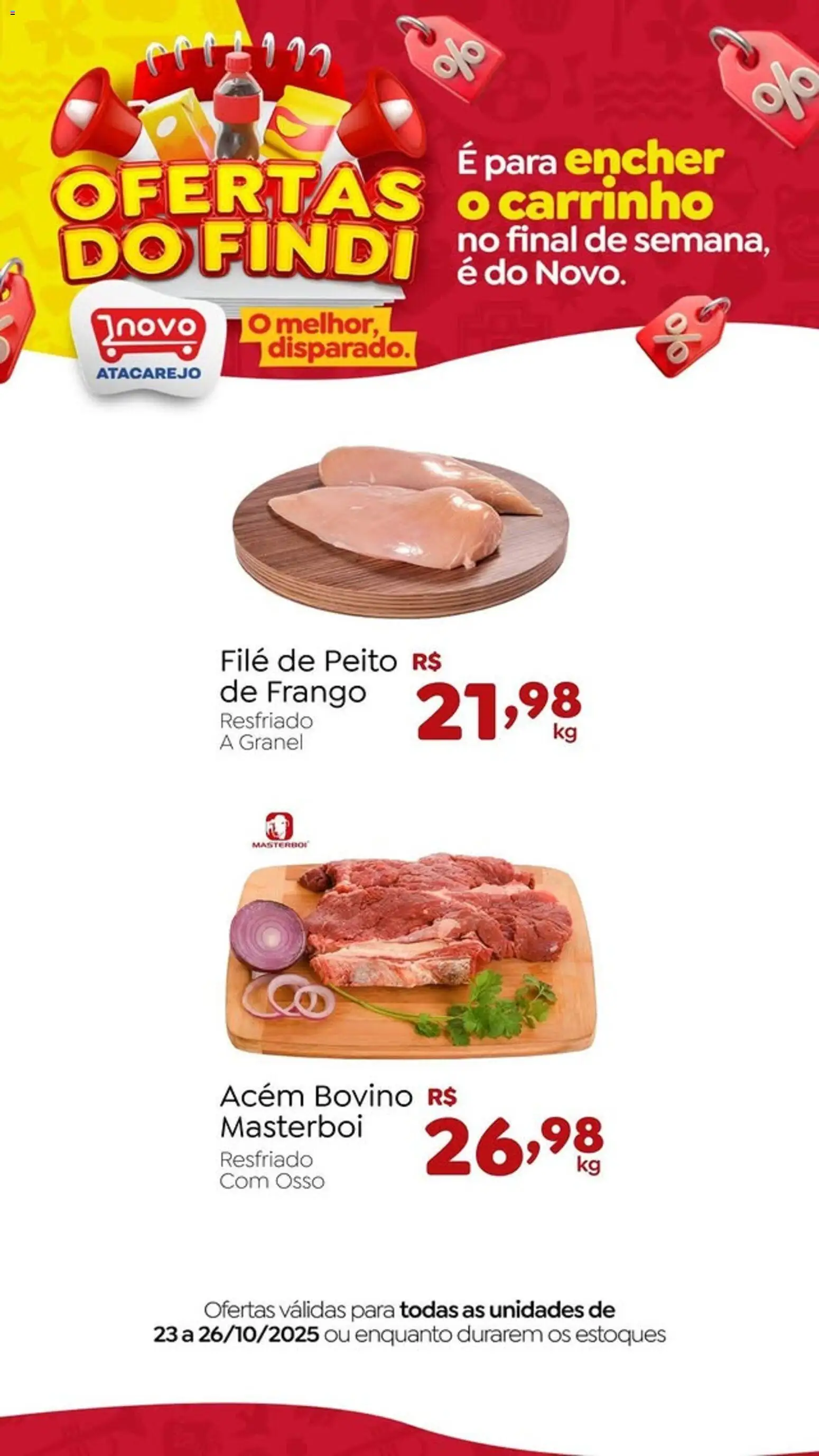 Novo Atacarejo Folheto - válido de 23.10.2025 | Página: 4 | Produtos: Acém, Carrinho, Frango