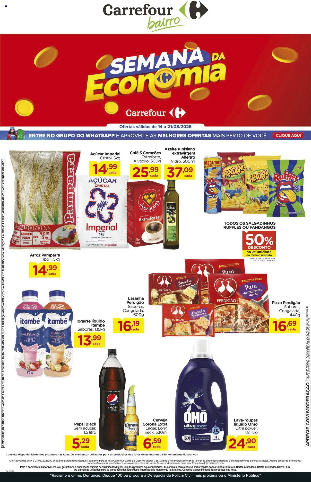 Carrefour Bairro Folheto - válido de 14.08.2025 | Página: 1 | Produtos: Café, Cerveja, Arroz, Lasanha