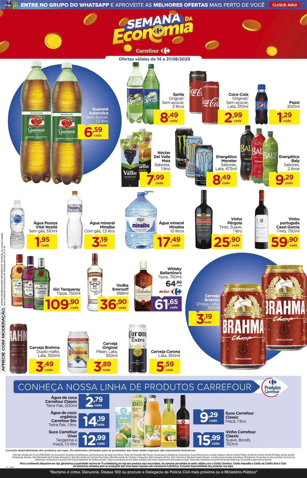 Carrefour Folheto - válido de 14.08.2025 | Página: 6 | Produtos: Coco, Melancia, Guaraná, Vinho