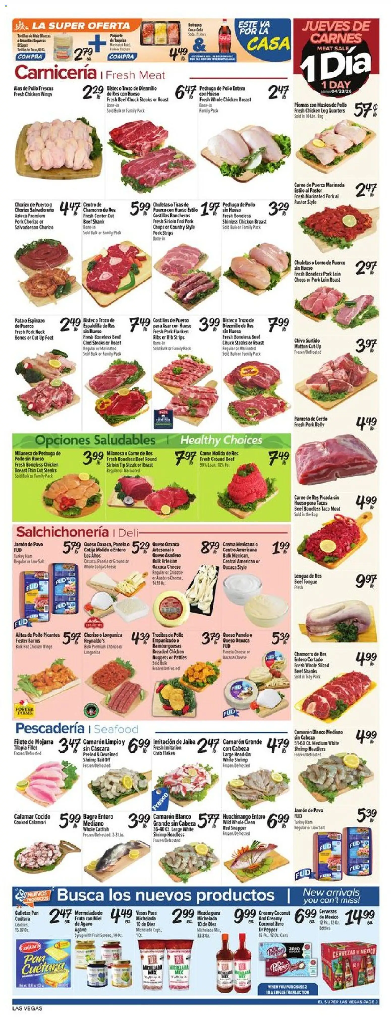 El Super Weekly Ad - NV - valid from 22.04.2026 | Page: 3 | Products: Bath, Pan, Beef, Flakes