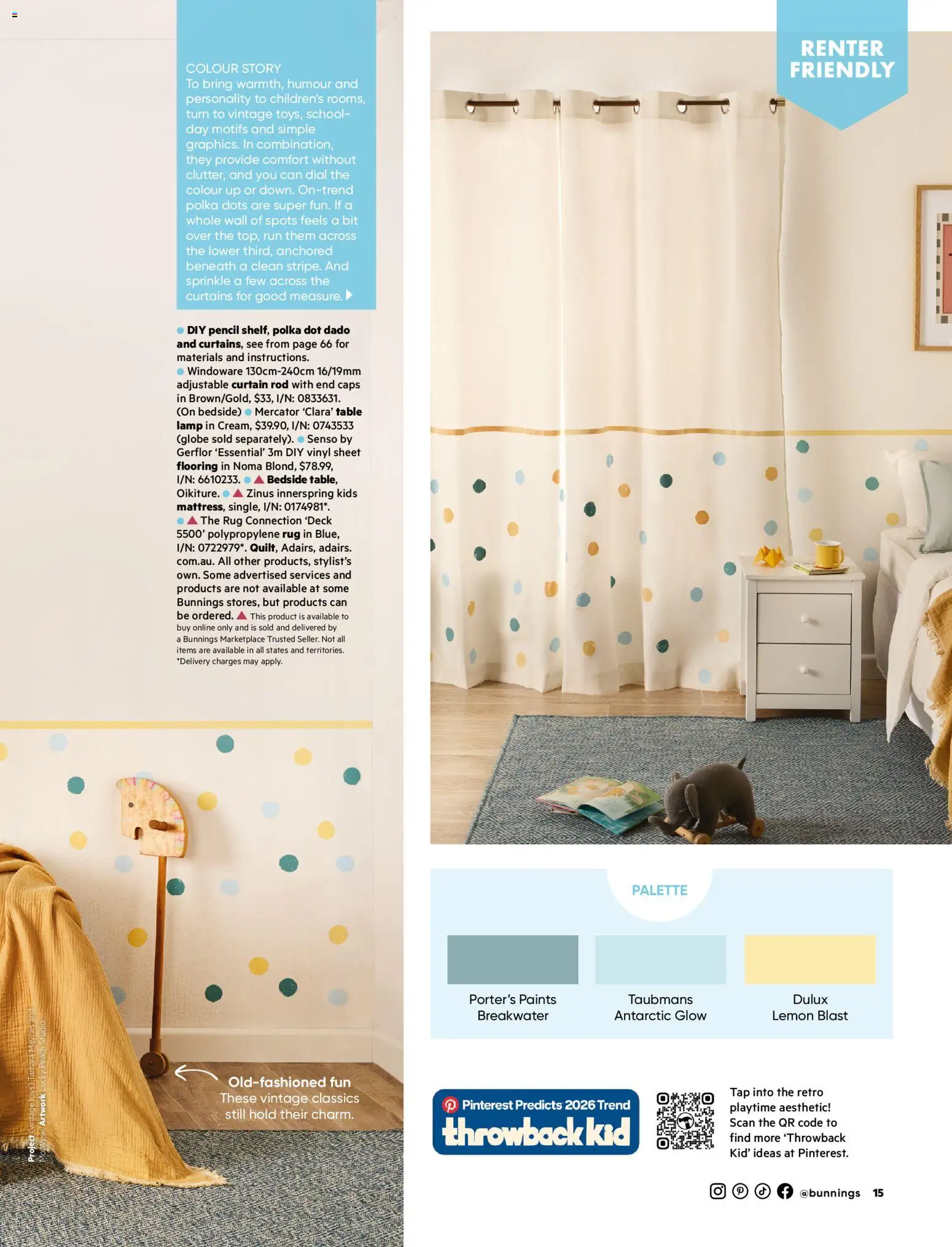 Bunnings Warehouse catalogue - valid from 01.04.2026 | Page: 15 | Products: Curtain, Tap, Flooring, Pencil