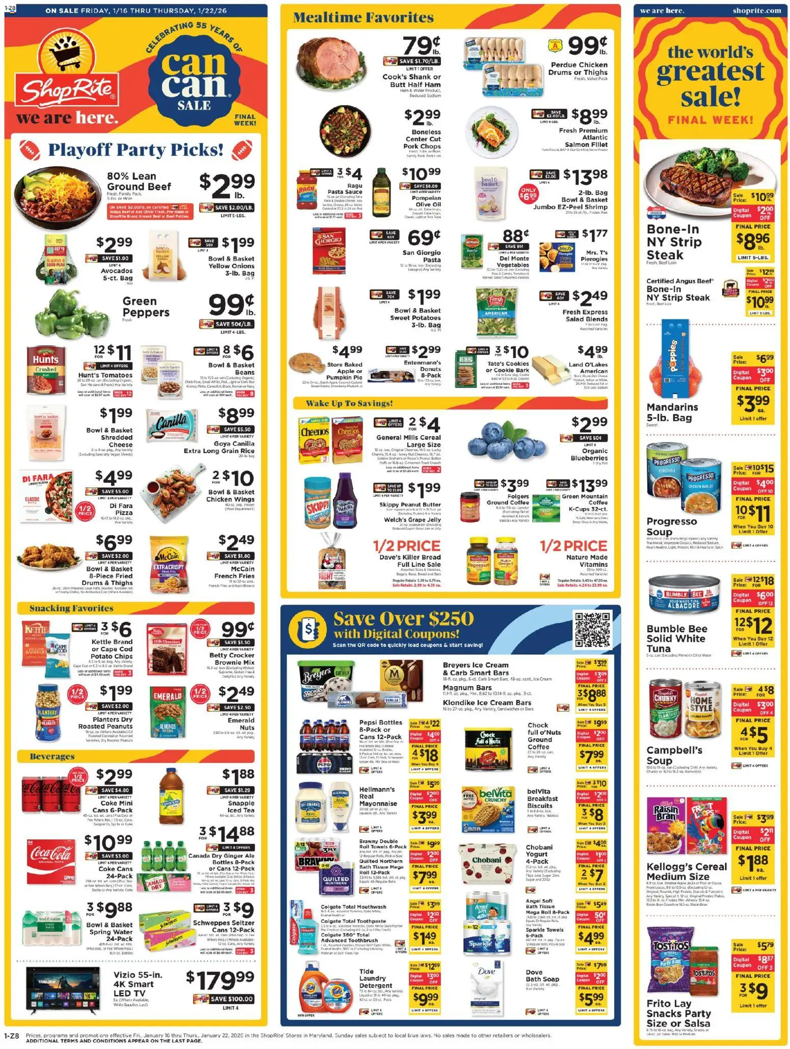 ShopRite Weekly Ad - valid from 16.01.2026 | Page: 1 | Products: Peppers, Butter, Mouthwash, Blueberries